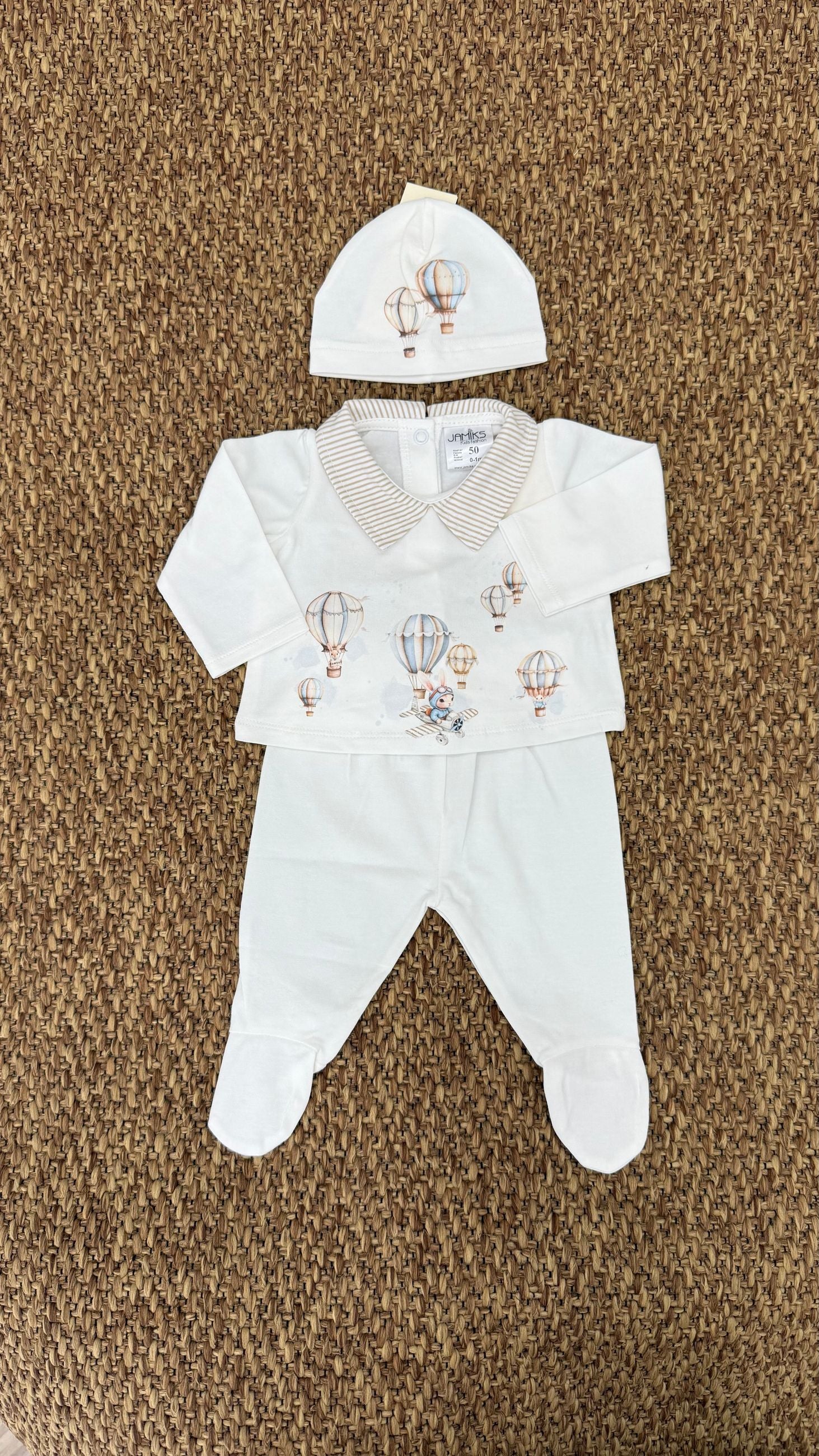 Completo neonati 2pz mongolfiere con cappellino Jamiks Kids Fashion