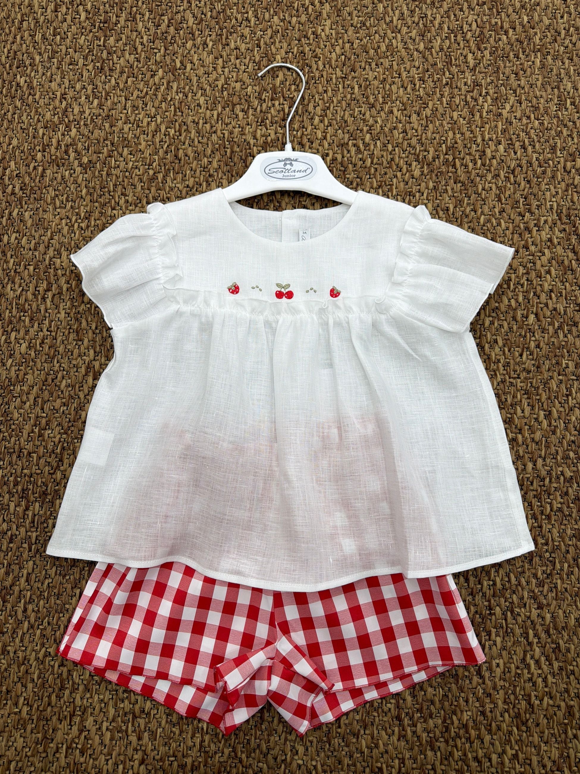 Completo bambina 2pz ciliegie Barcellino