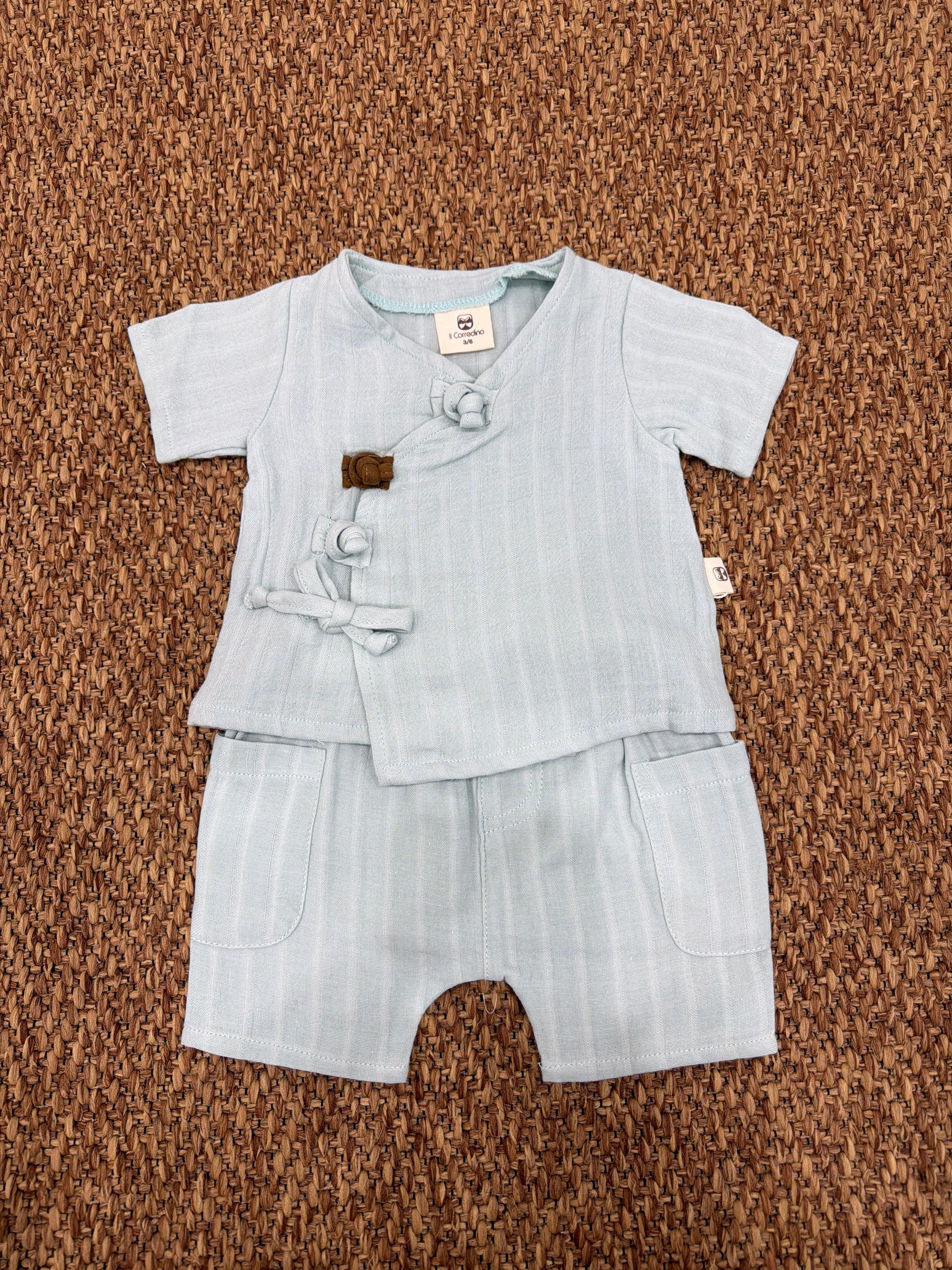 Completo bambino 2pz a righe Pappa e Latte