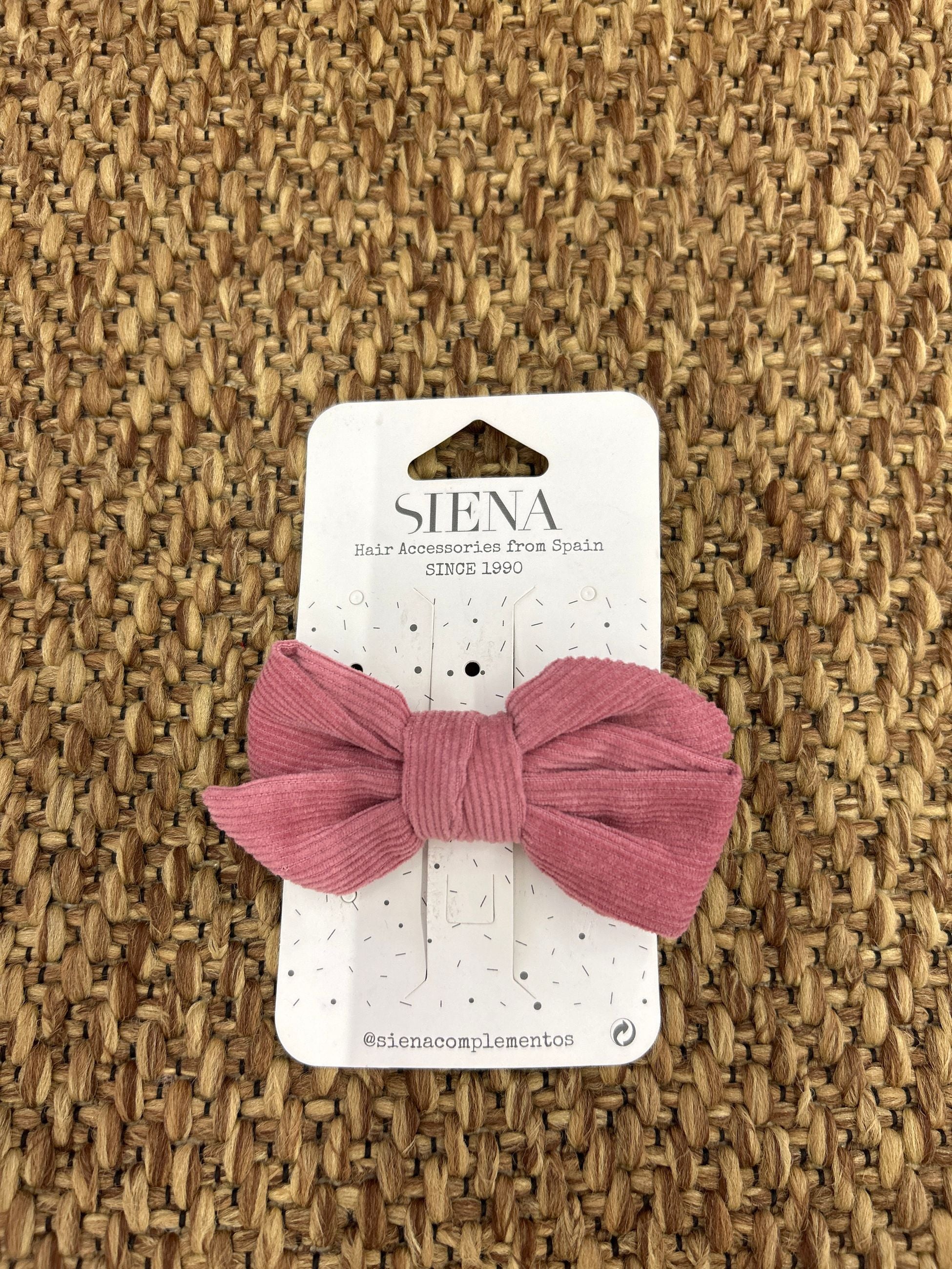 Molletta per capelli bimba fiocco in velluto a costine Siena