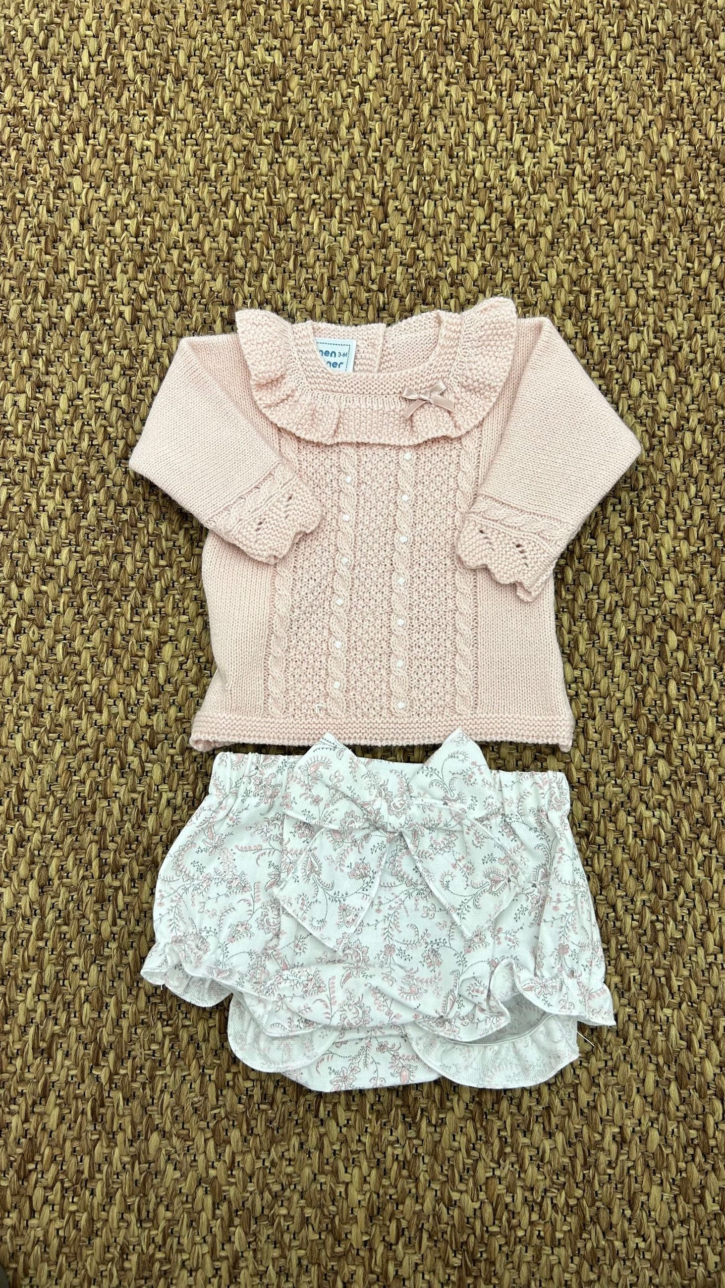 Completo neonata 2pz con fiocco grande Taberner
