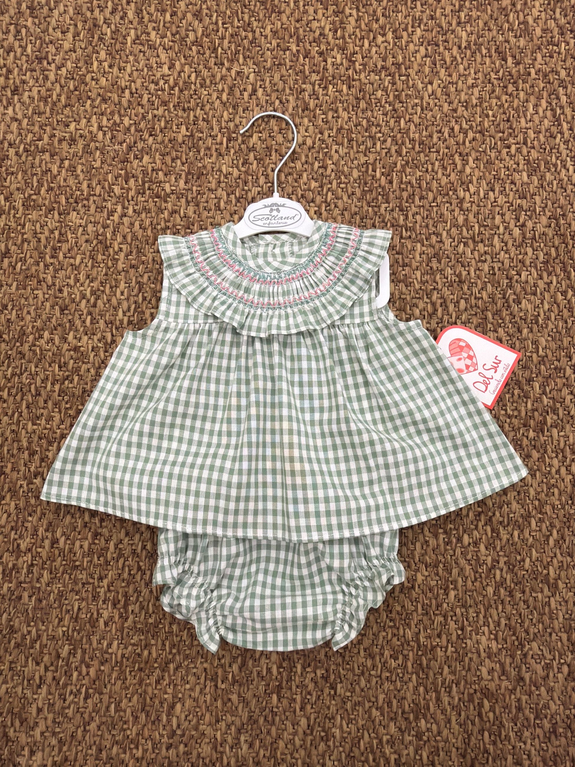 Completo bambina 2pz a quadretti Del Sur