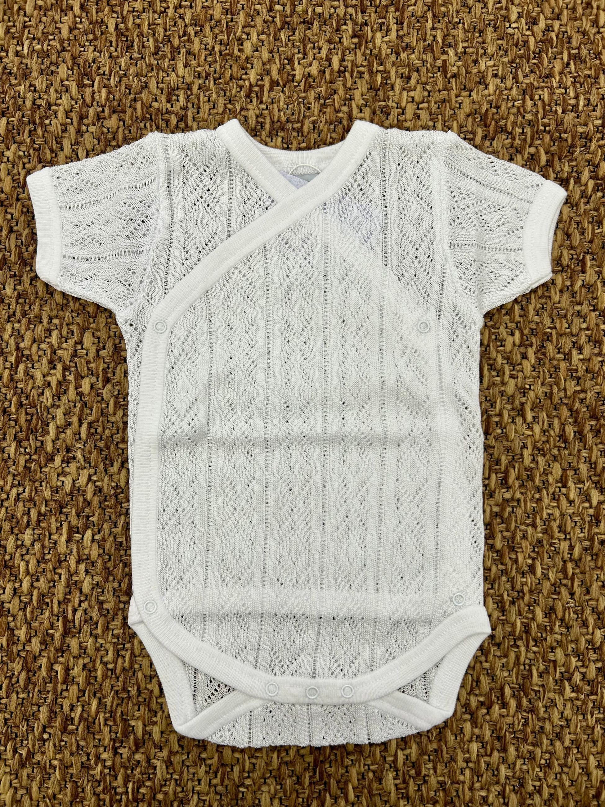 Body neonata in cotone traforato Babidu