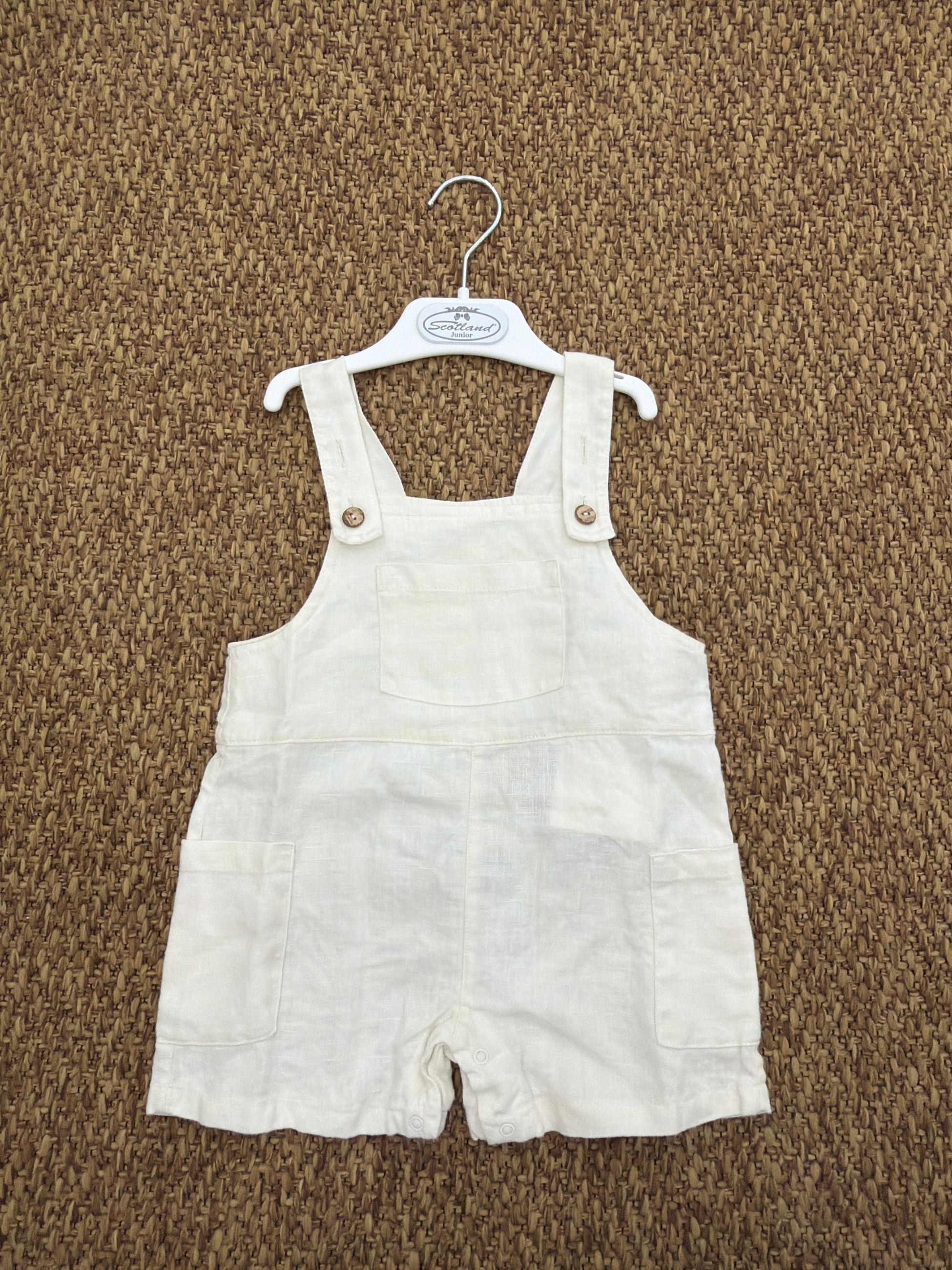 Salopette bambini in lino con tasca Play Up