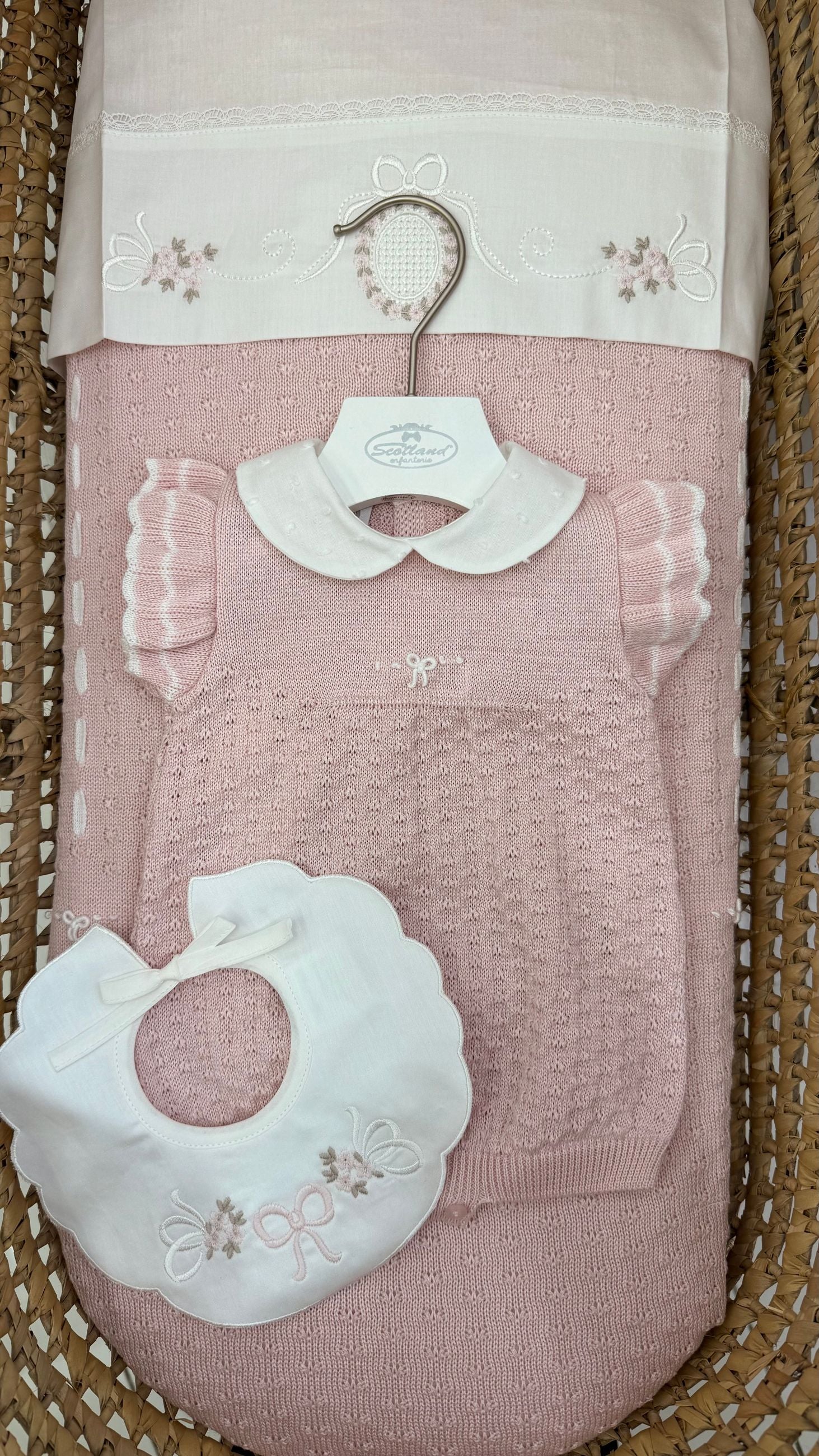 Pagliaccetto bimba rosa in cotone Marlù