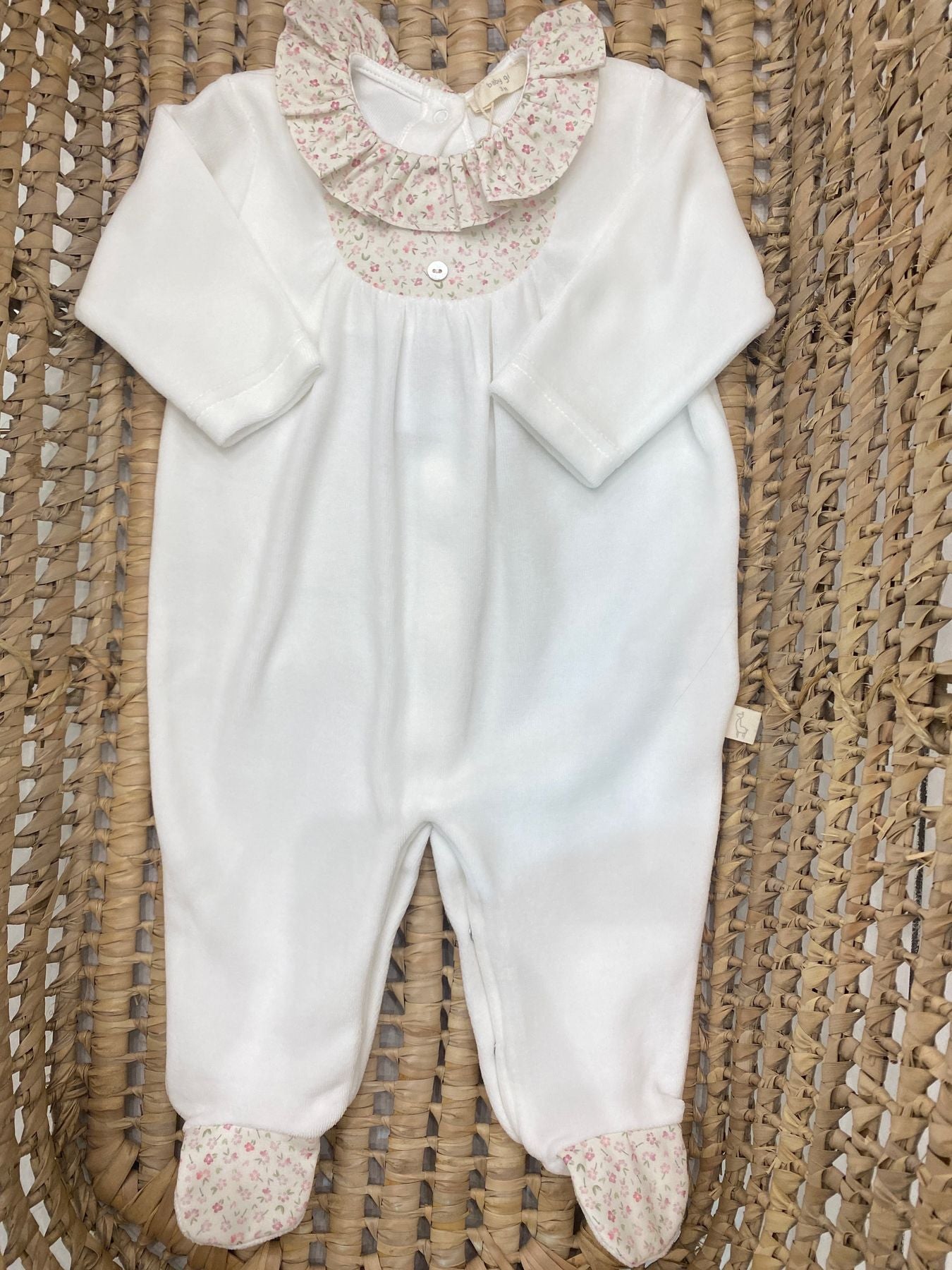 Tutina neonata collo volant a fiori Baby Gi