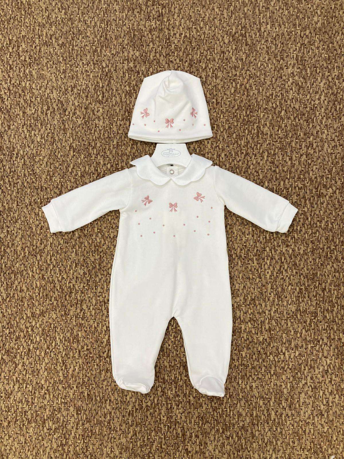 Tutina neonate fiocchetti con cappellino Bisou
