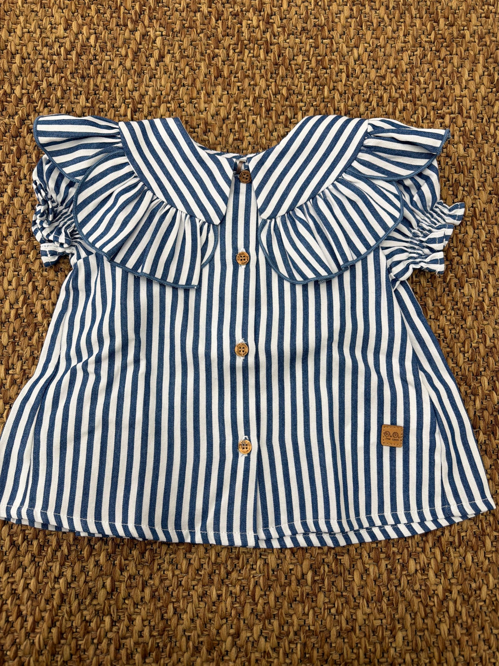 Camicia bambina a righe con volant Jose Varon