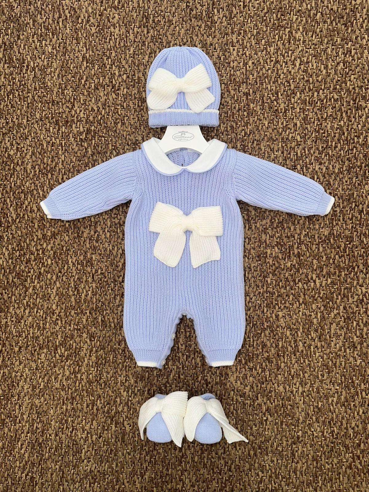 Tutina neonata fiocco con cappellino e scarpine Bebè di Almy