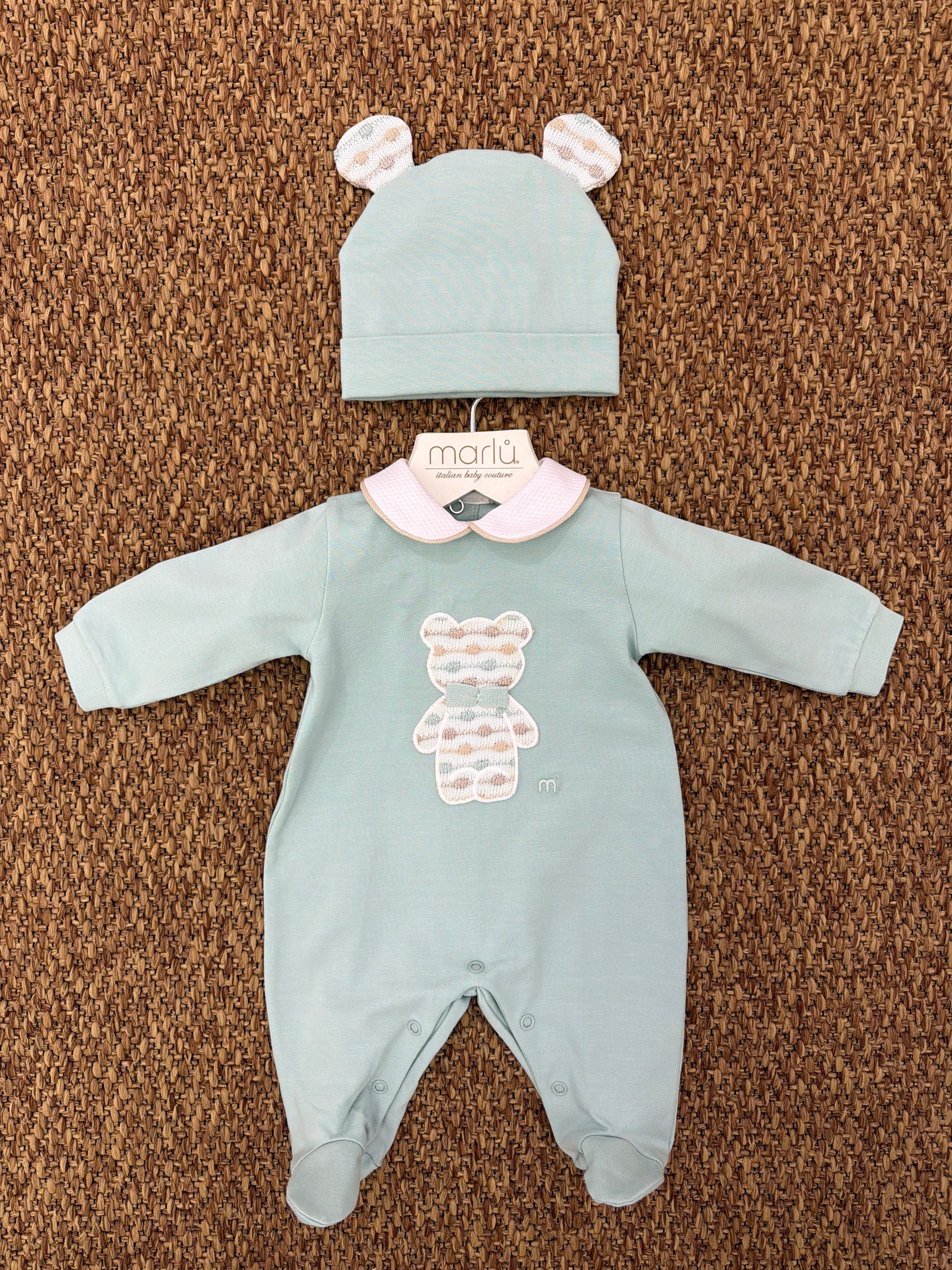 Tutina neonati con cappellino orsacchiotto Marlù