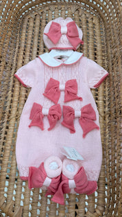 Completo Bimba 3 pezzi con fiocchi Bebè di Almy