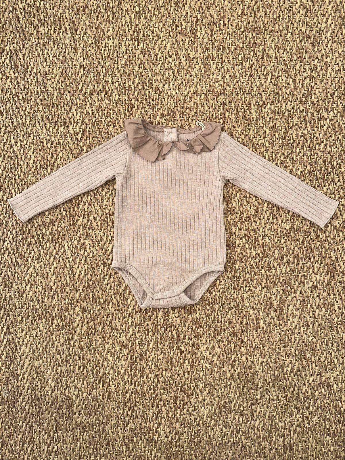 Body bambina a costine con collo rouches Play Up