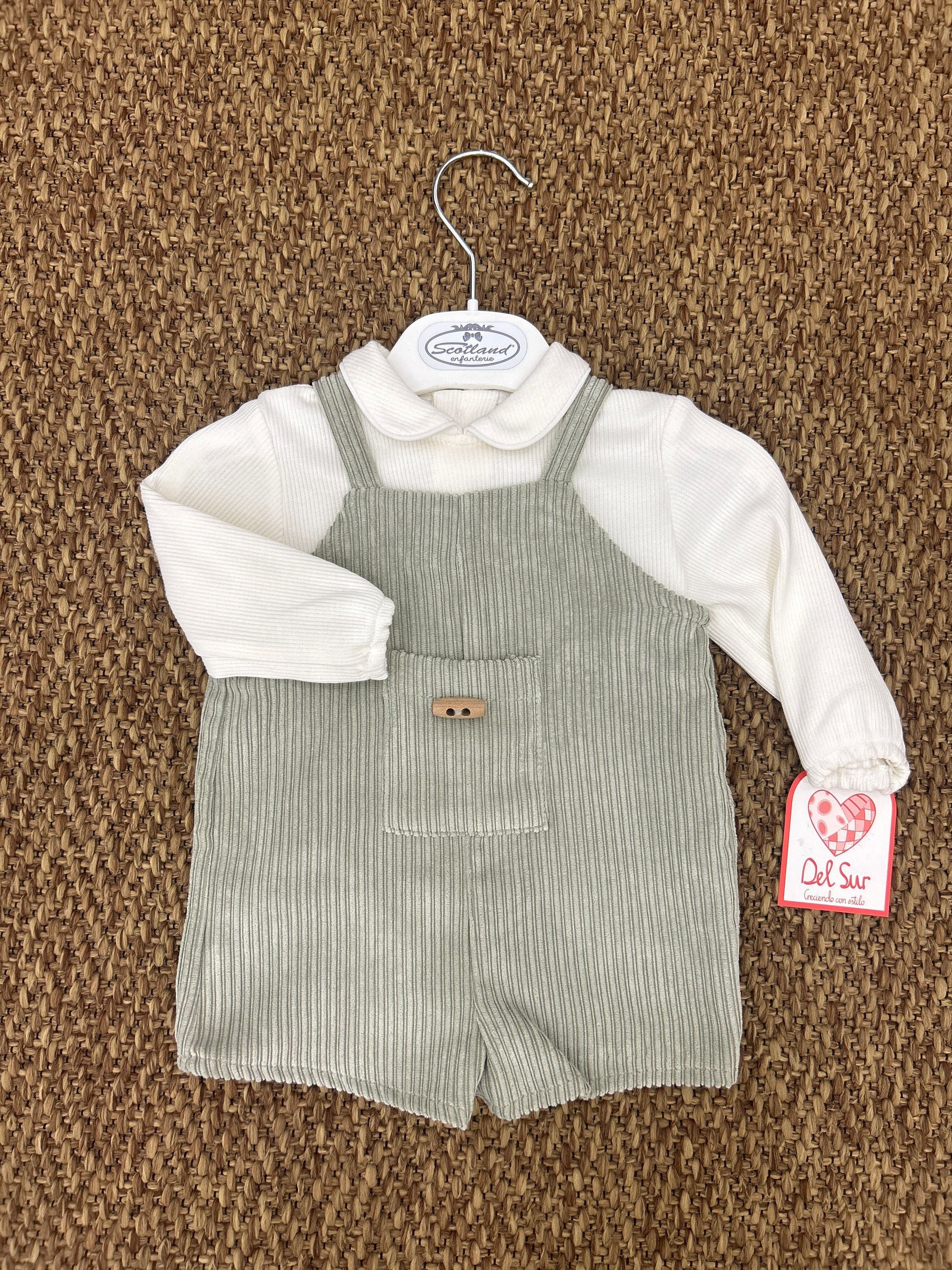 Completo bambino 2pz salopette a costine Del Sur