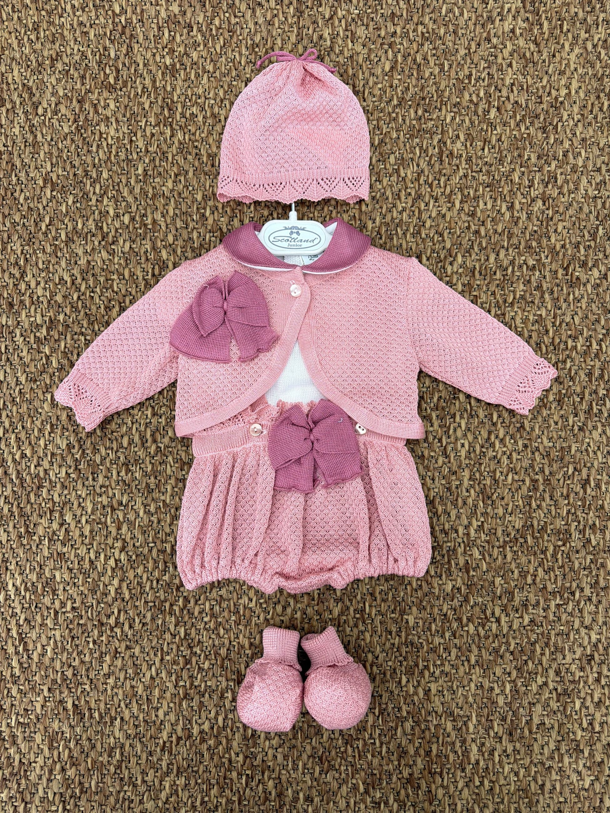 Completo neonata 3pz fiocco con cappello e scarpine Pappa e Latte