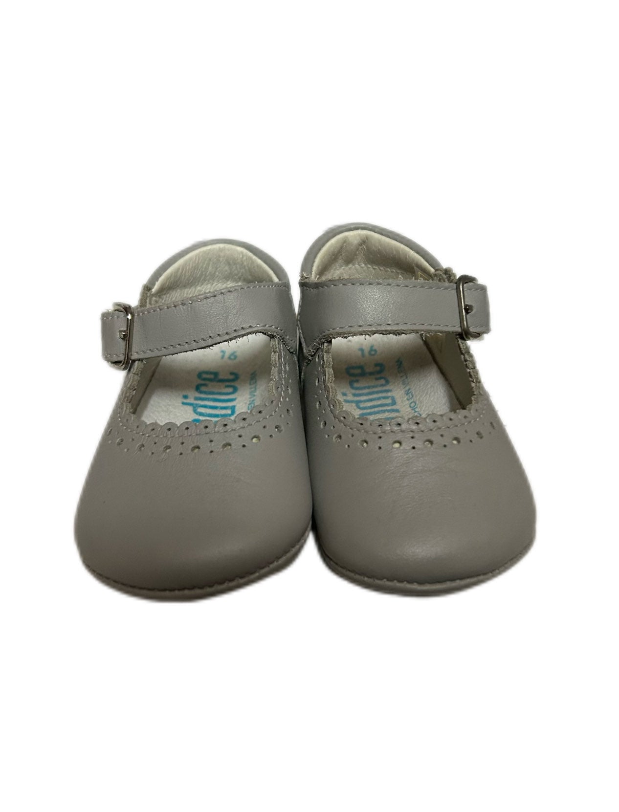 Ballerina neonata culla in pelle satinata con cinturino Indice