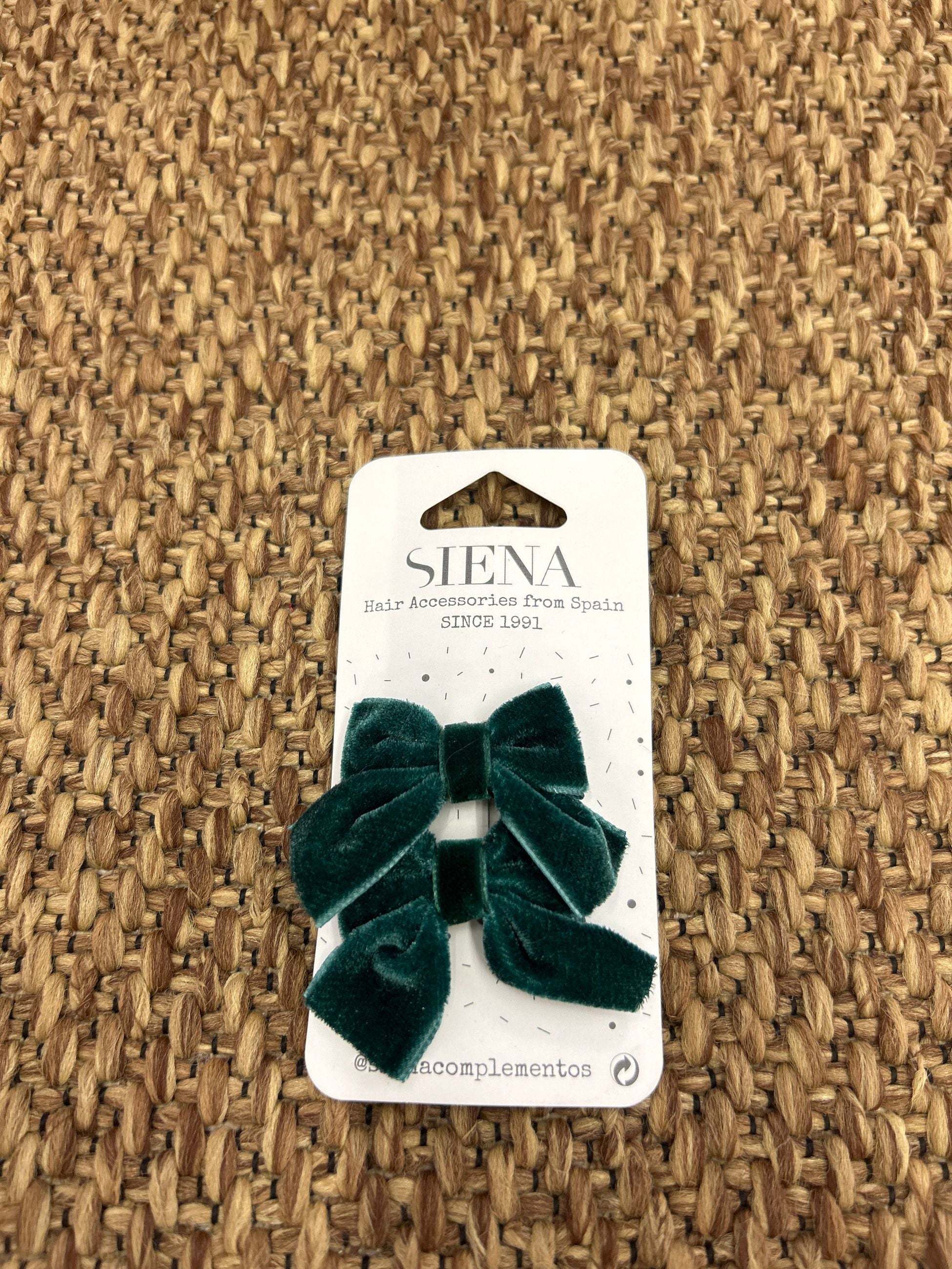 Molletta per capelli bimba fiocco in velluto Siena