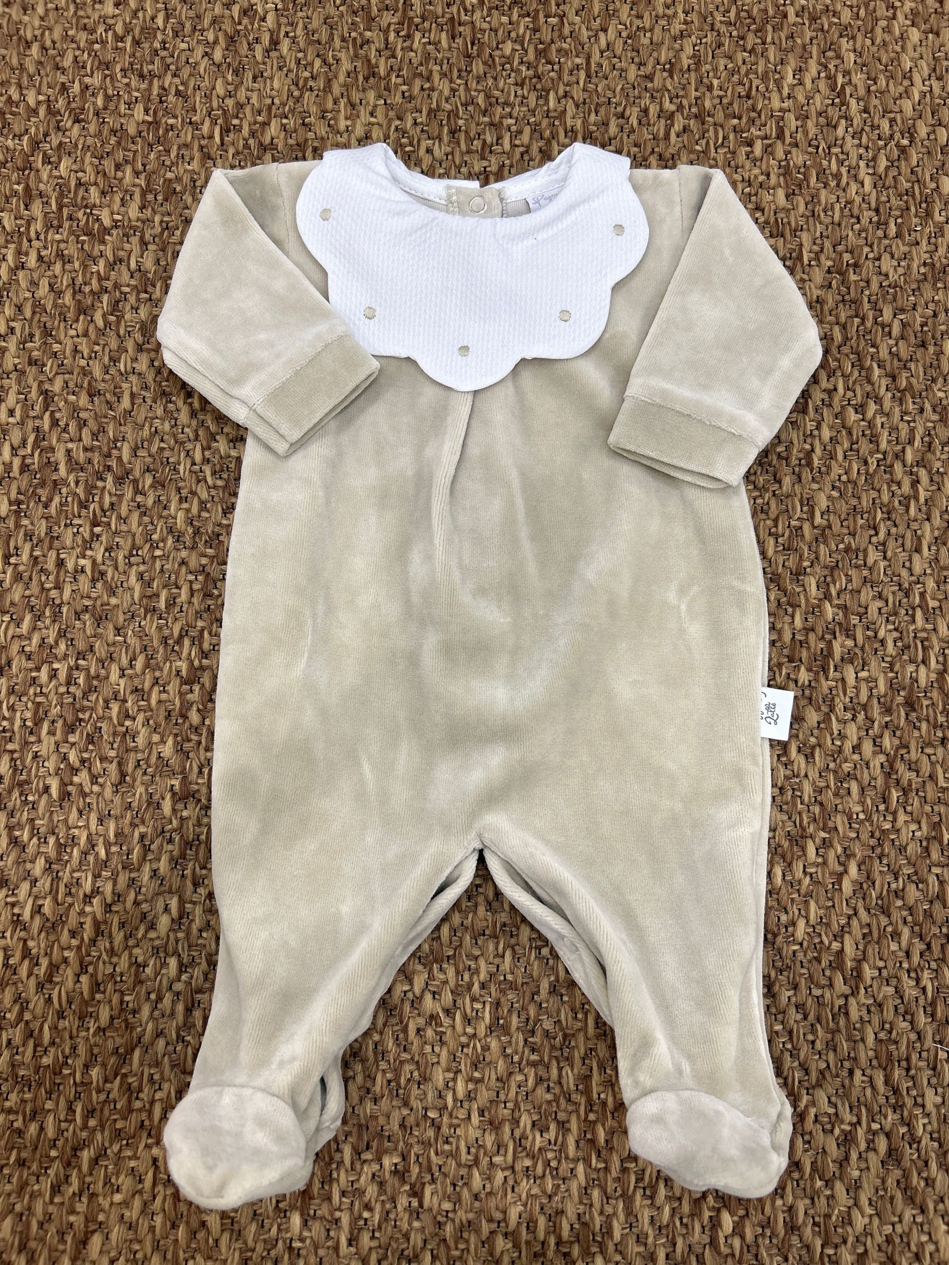 Tutina neonati in ciniglia collo nuvola Pappa e Latte