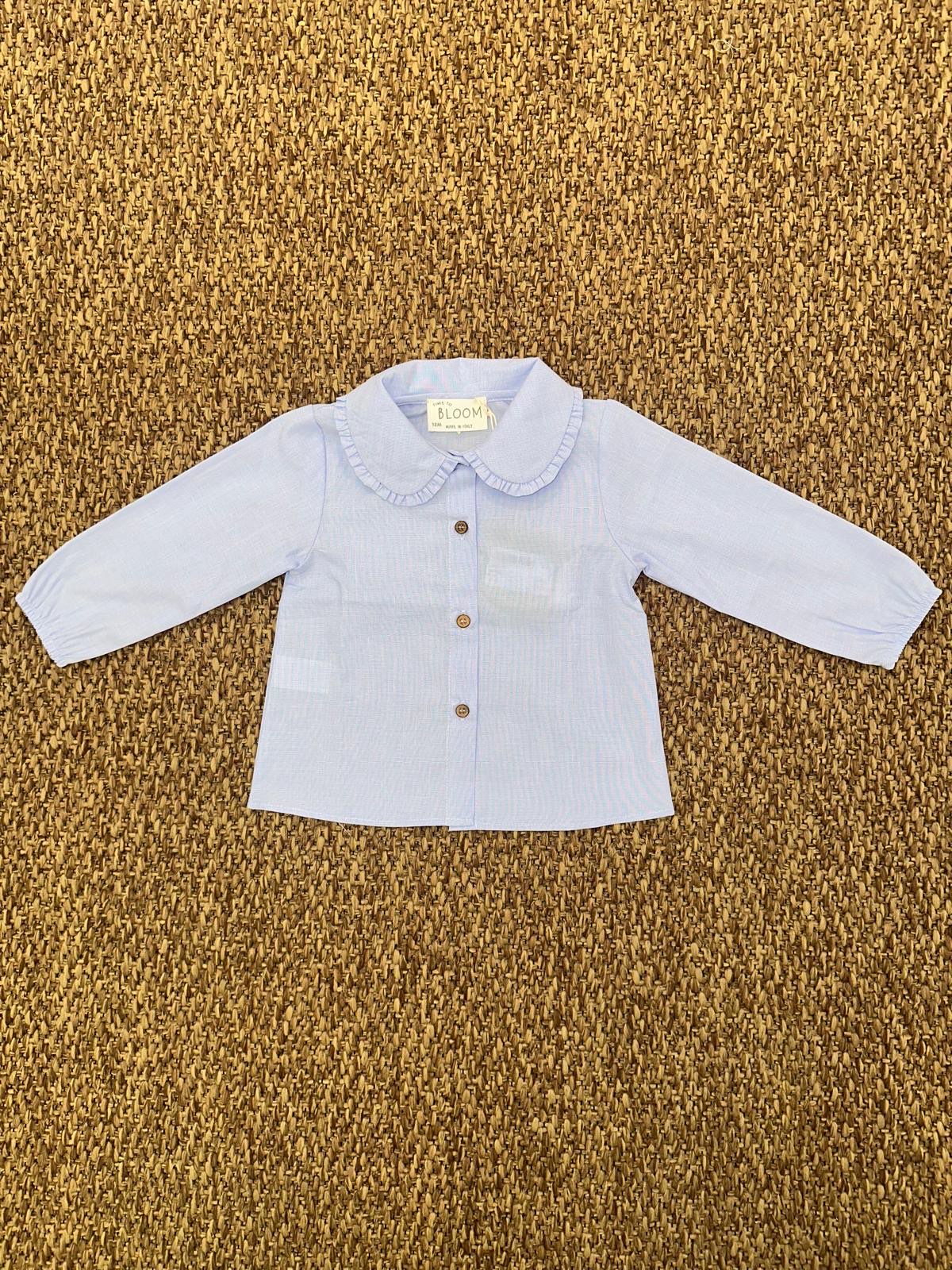 Camicia bambina collo rouches Bloom