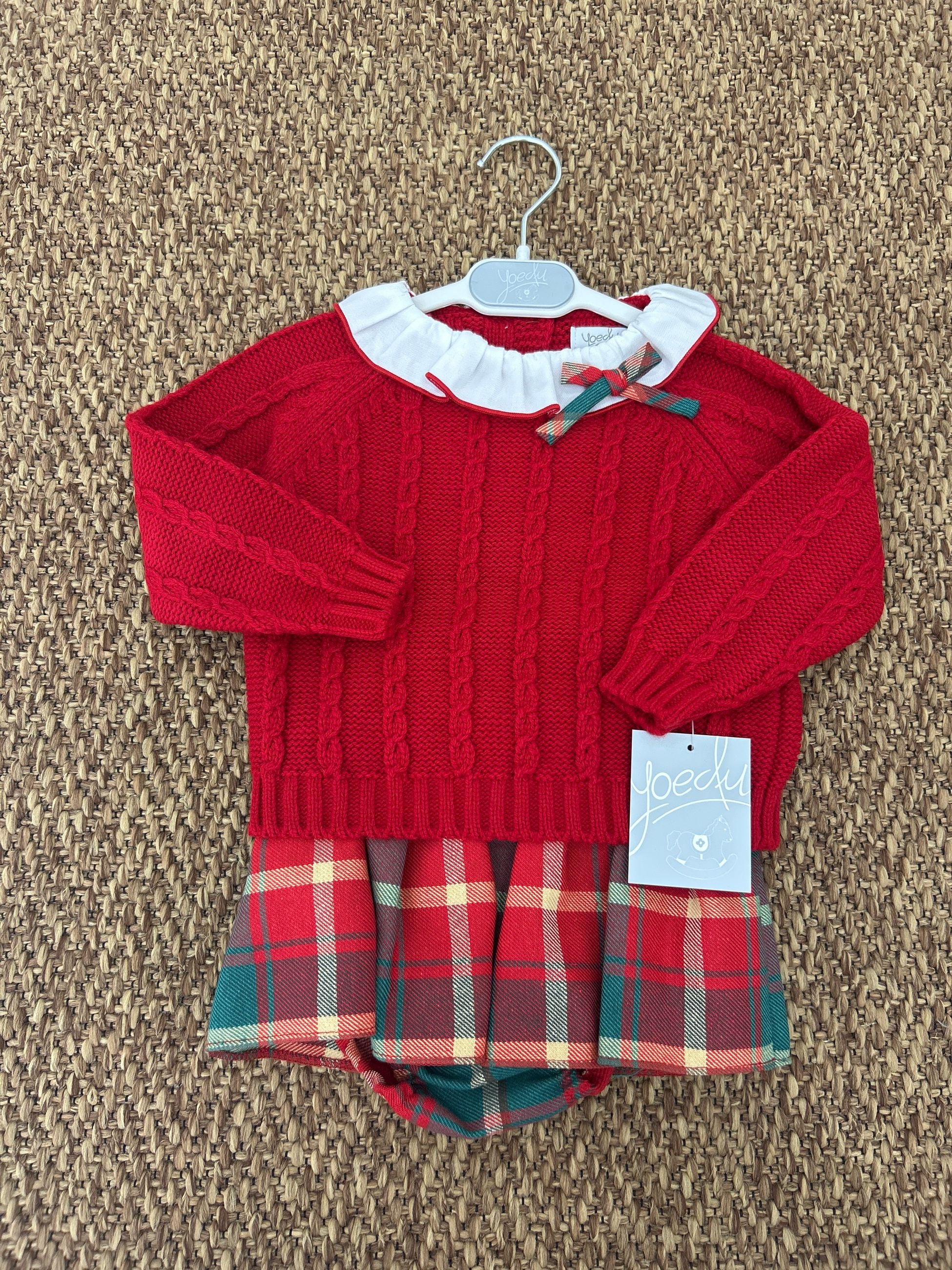 Completo bimba 2pz fantasia scozzese con fiocchetto Del Sur
