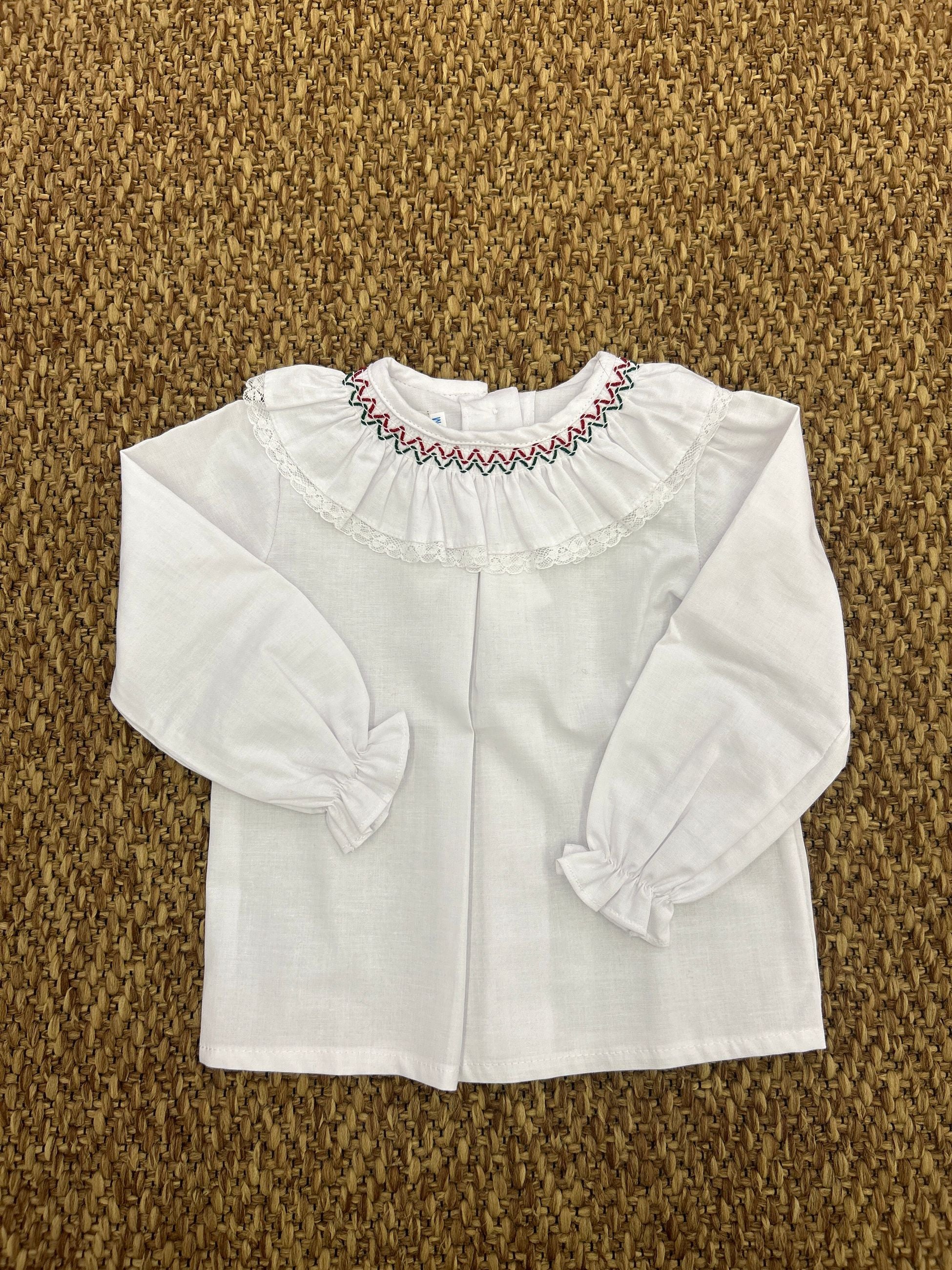 Camicia bimba con ricamo e volant Fofettes