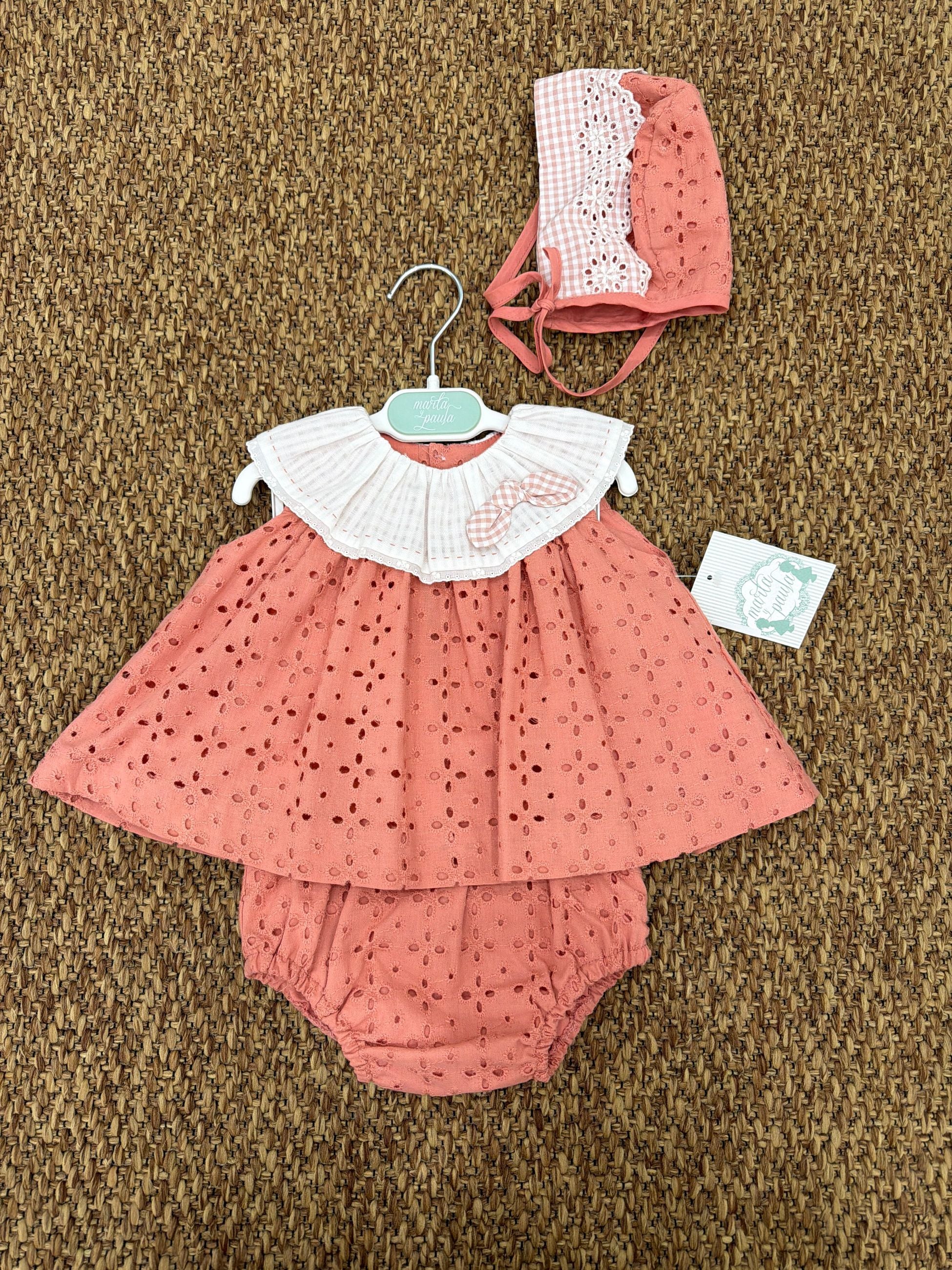 Completo bambina 3pz in pizzo San Gallo Marta y Paula