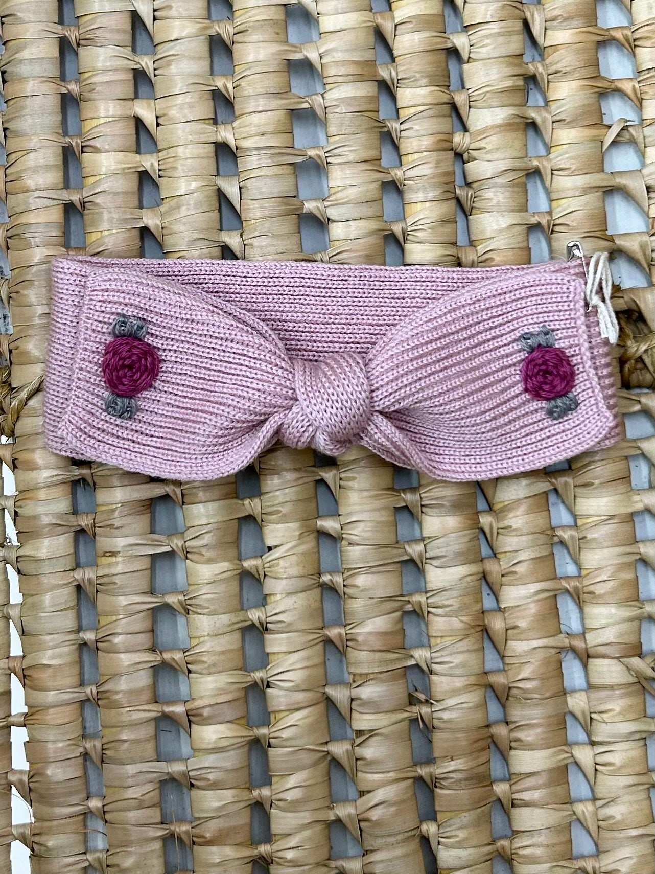 Fascetta neonata nodo con roselline Marlù