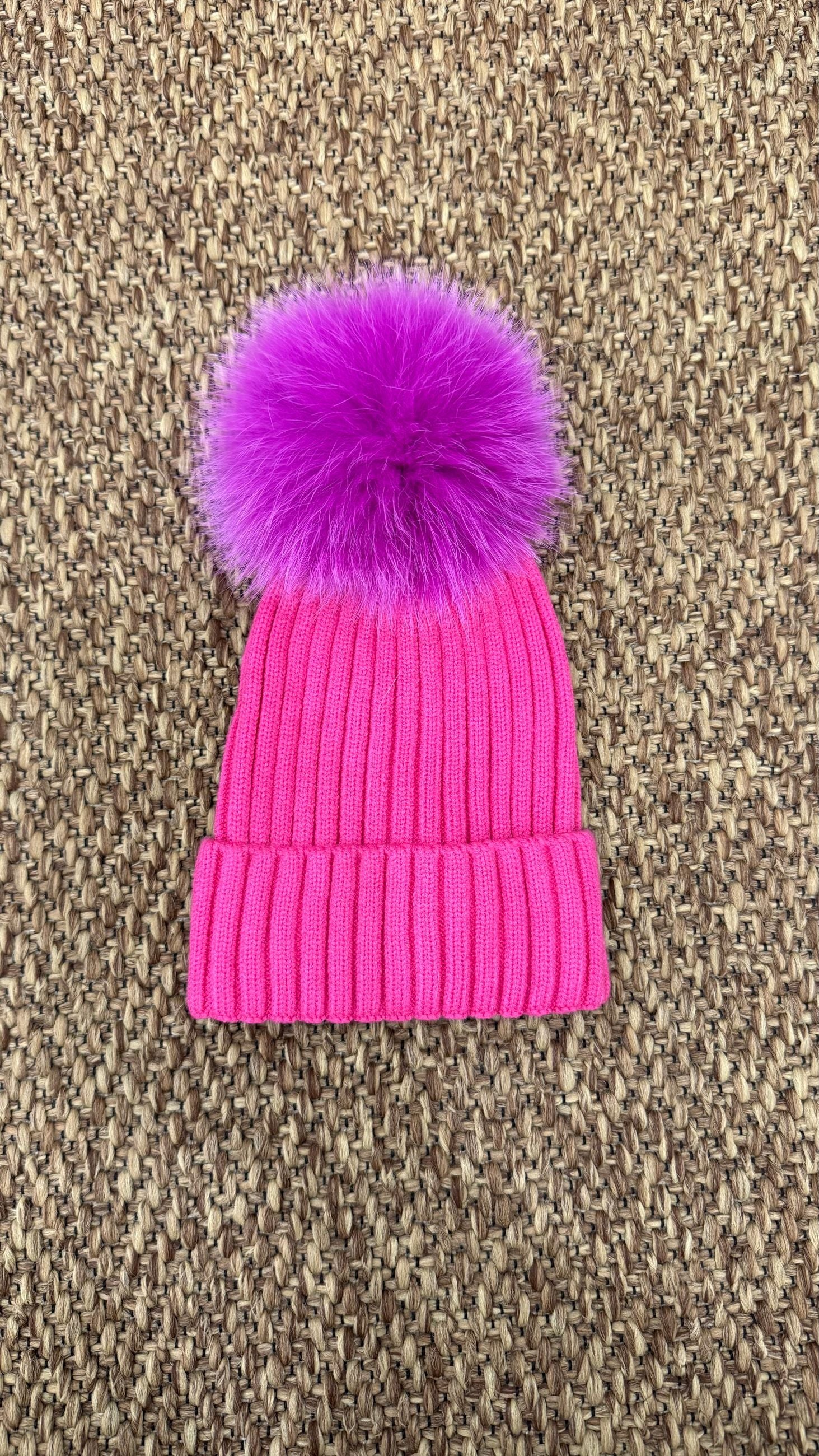 Cappello bimbi a costine pon pon Enfant Made in Italy