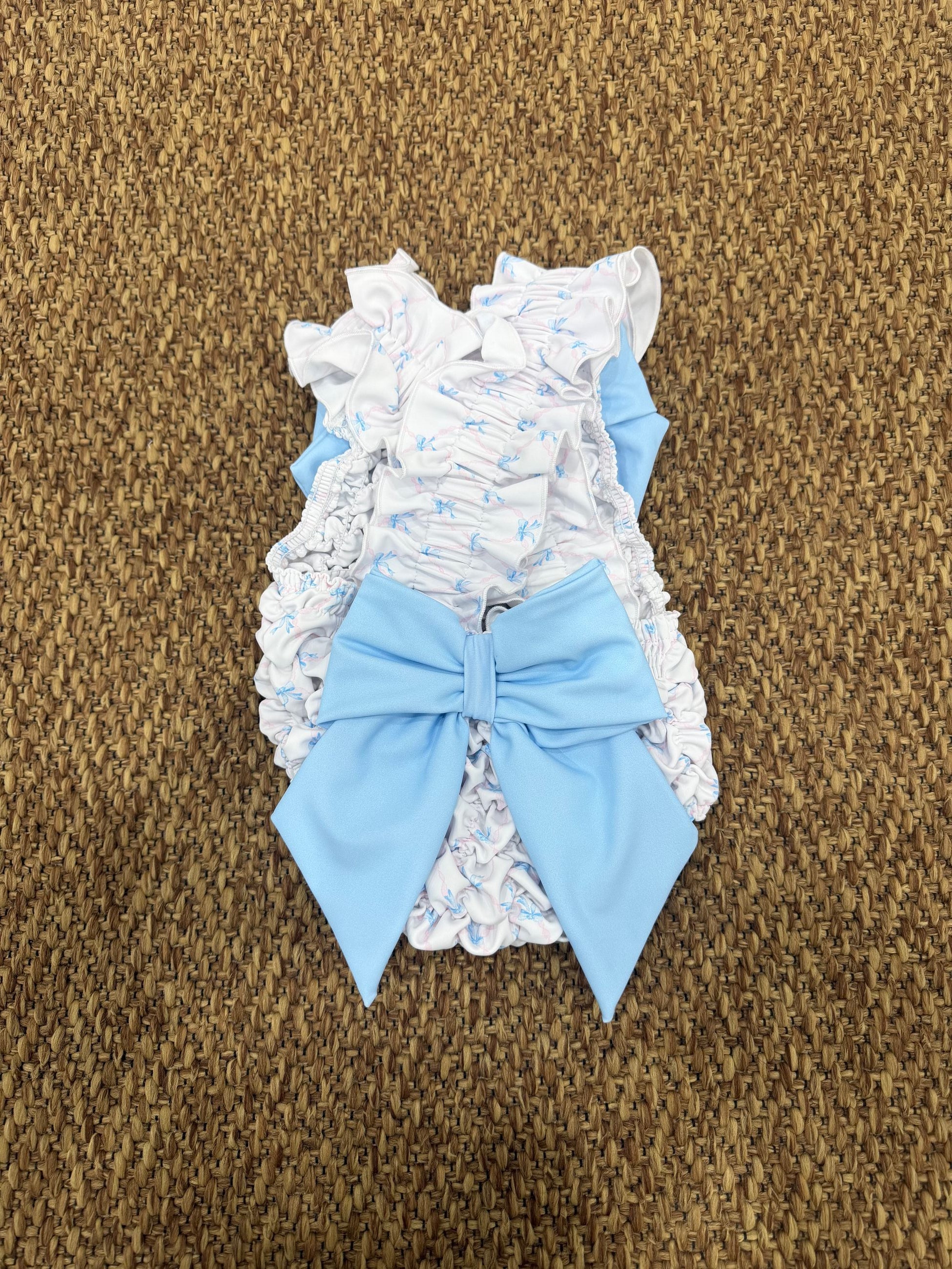 Costume intero bambina arricciato con fiocchi Fiorile