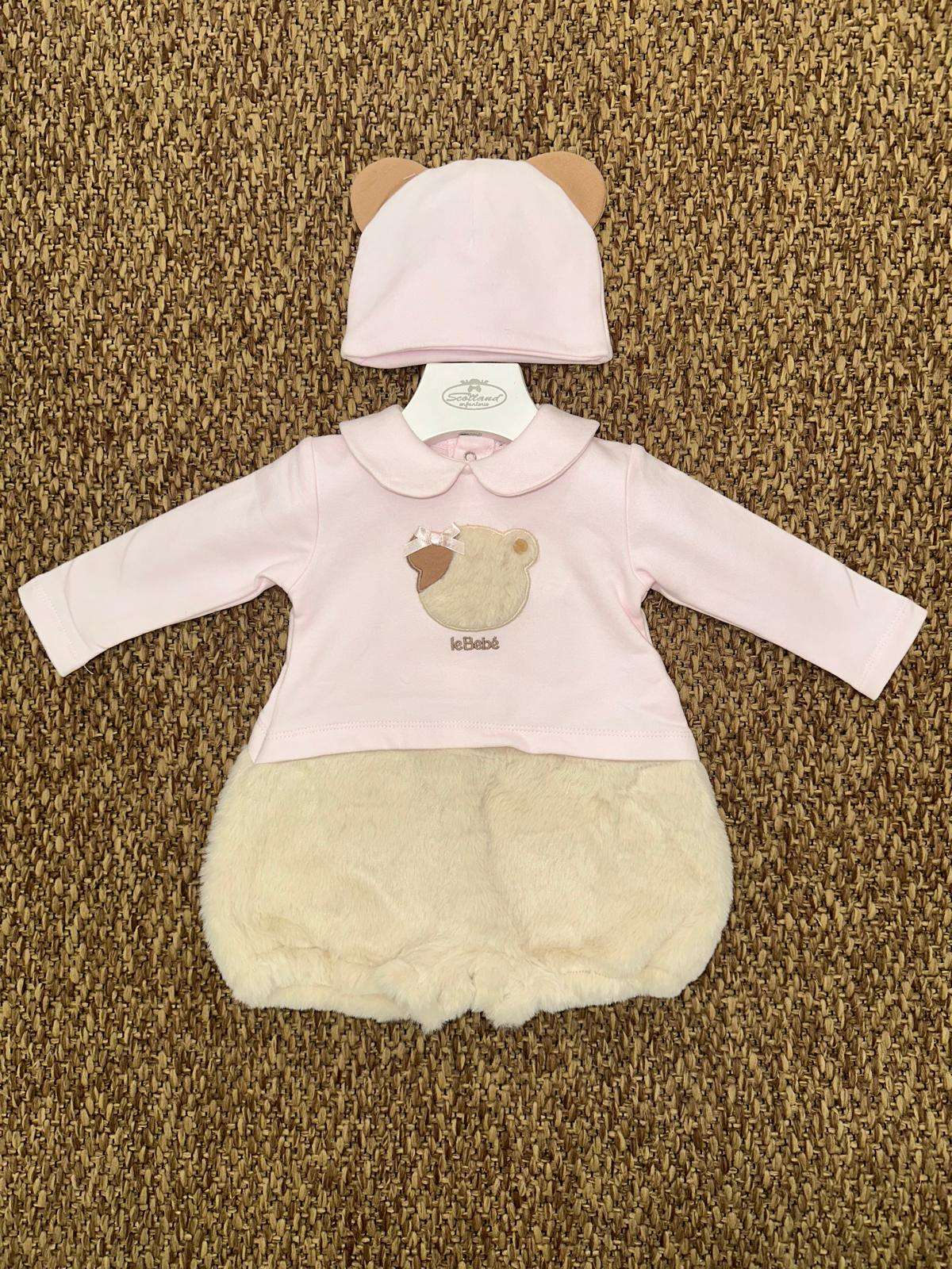 Pagliaccetto neonata orsacchiotto con cappellino Le Bebè