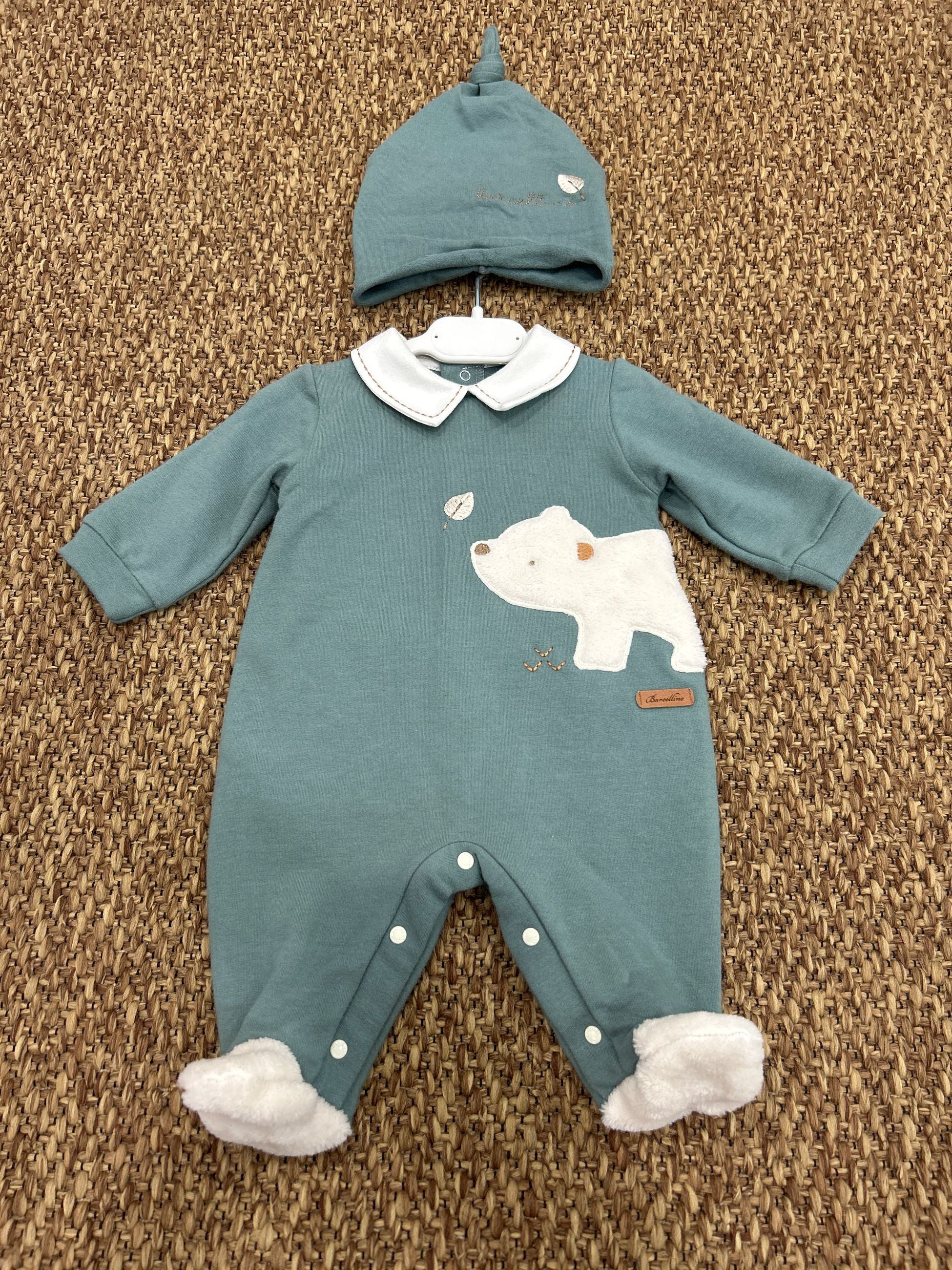 Tutina neonato orso polare con cappellino Barcellino