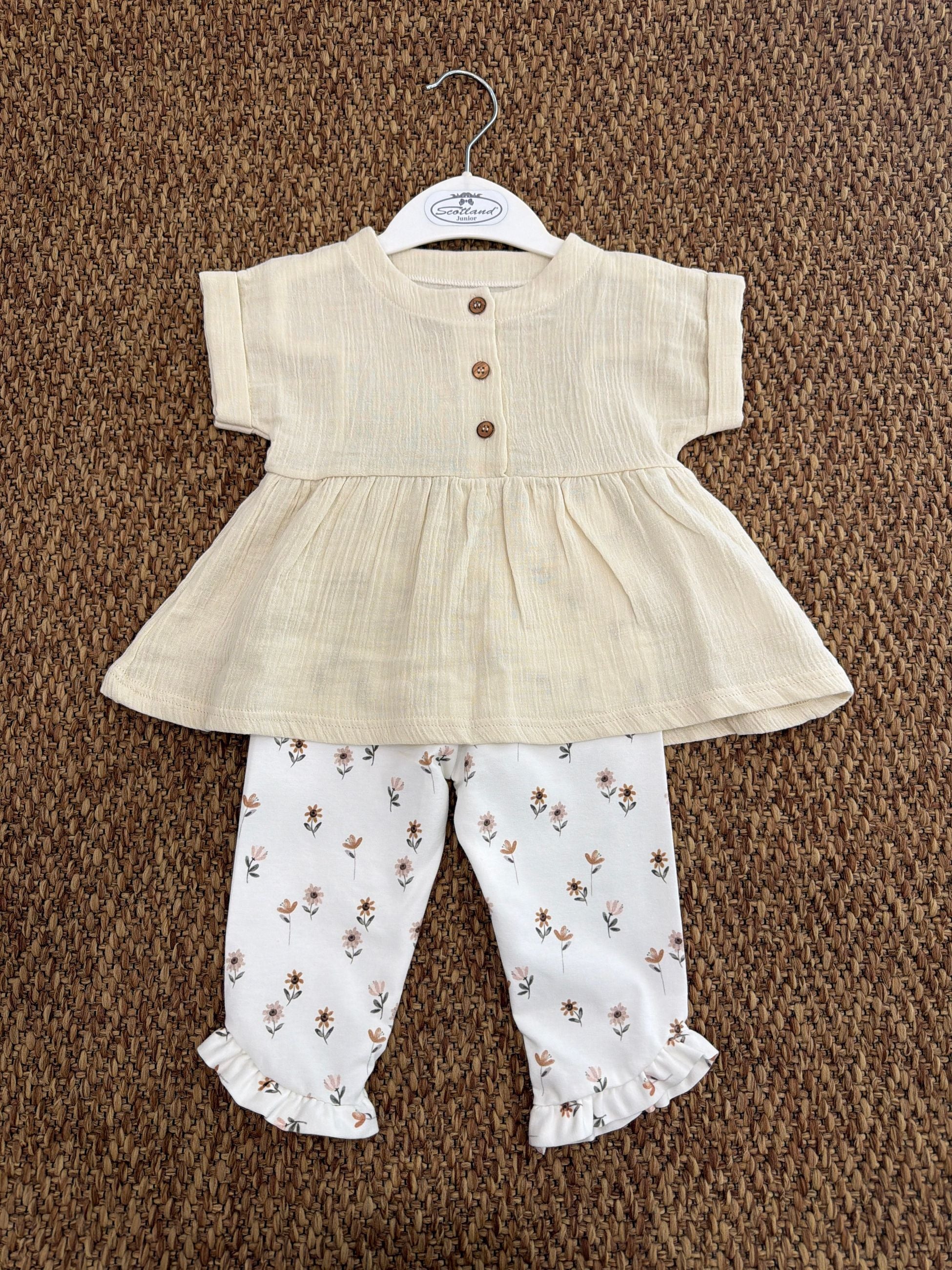 Completo bambina 2pz girasoli con blusa Baby Vip