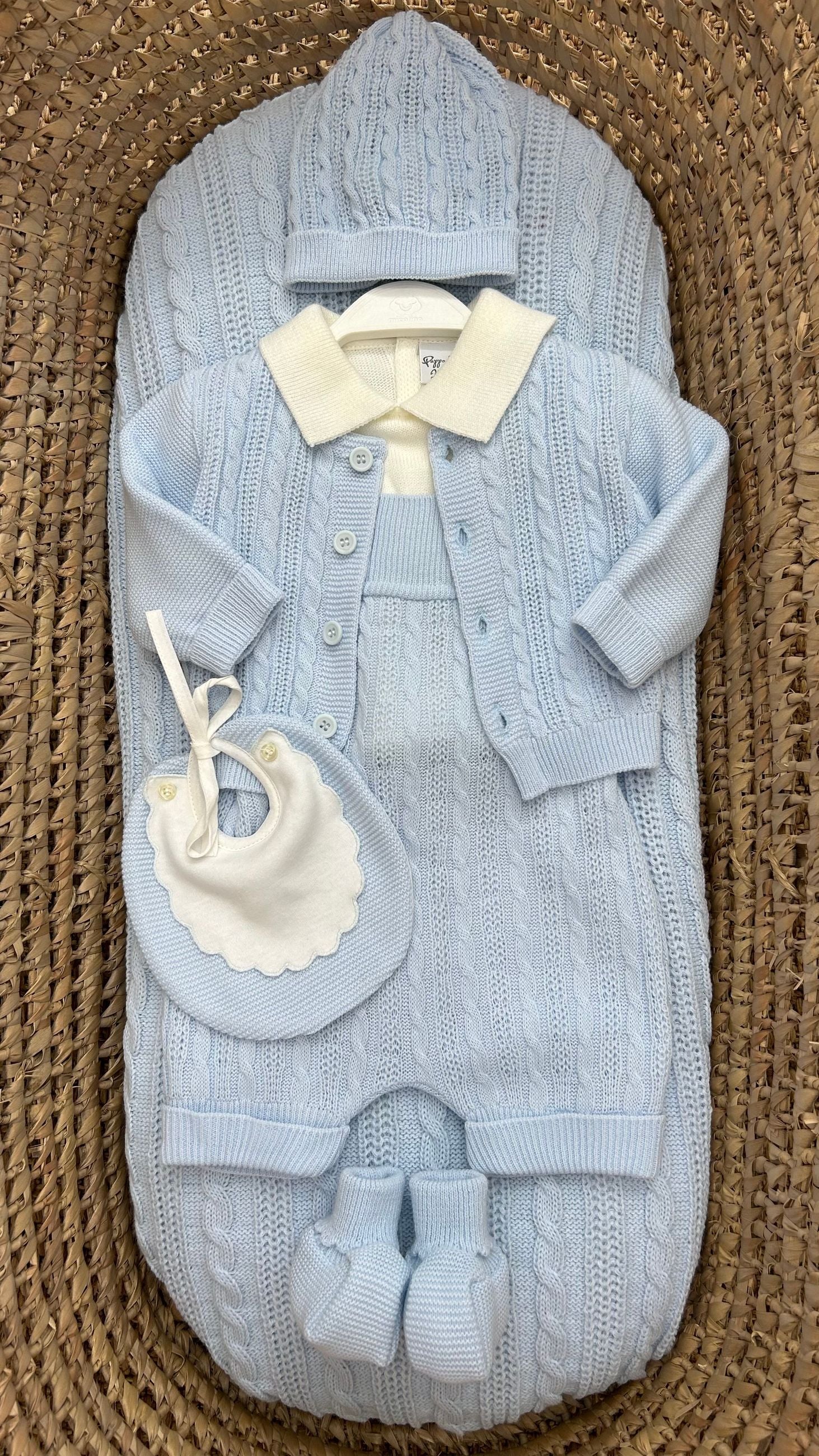 Set nascita neonato 3pz trecce Pappa e Latte