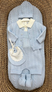 Set nascita neonato 3pz trecce Pappa e Latte
