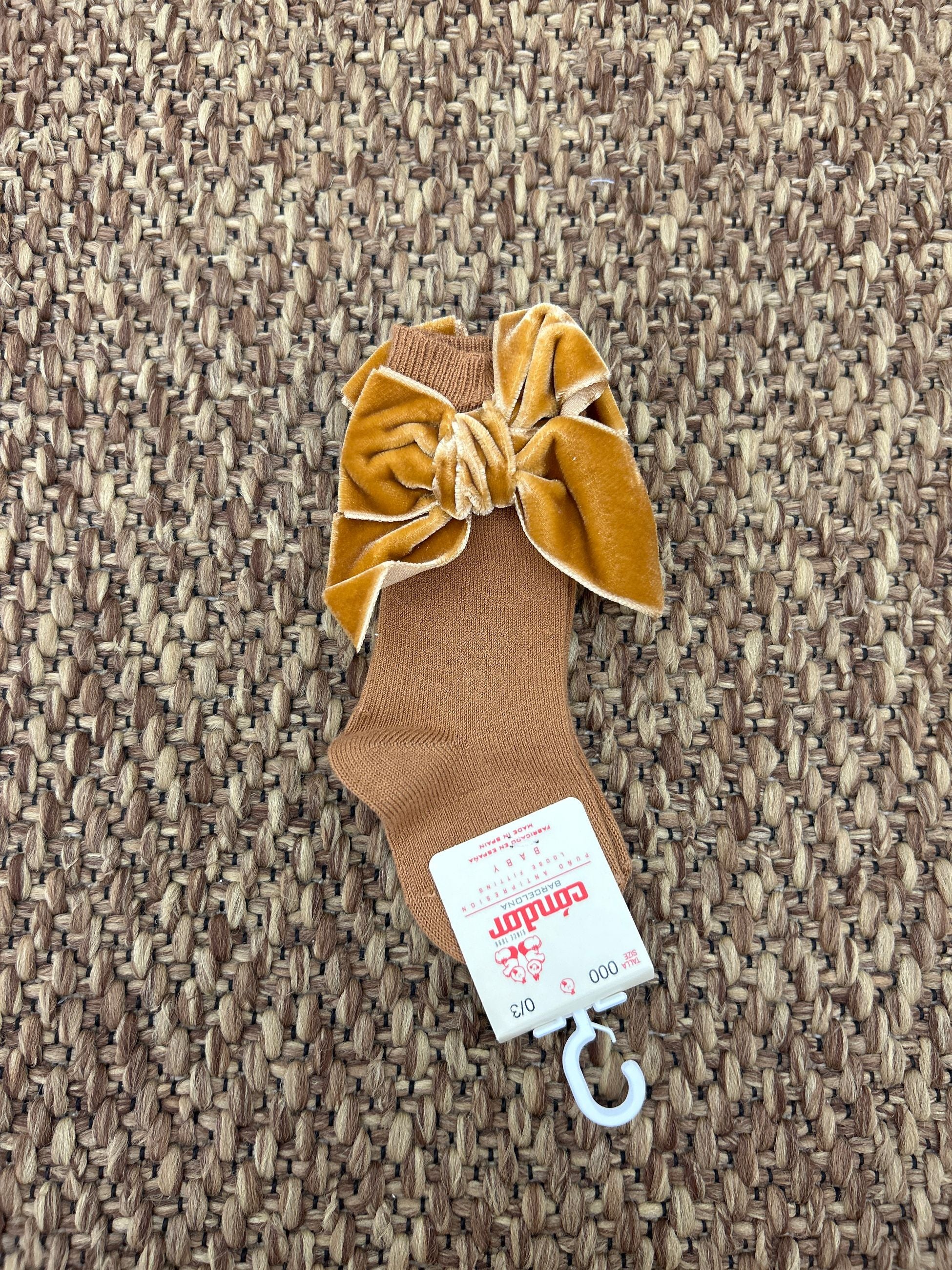 Calzini bimba con fiocco in velluto Condor