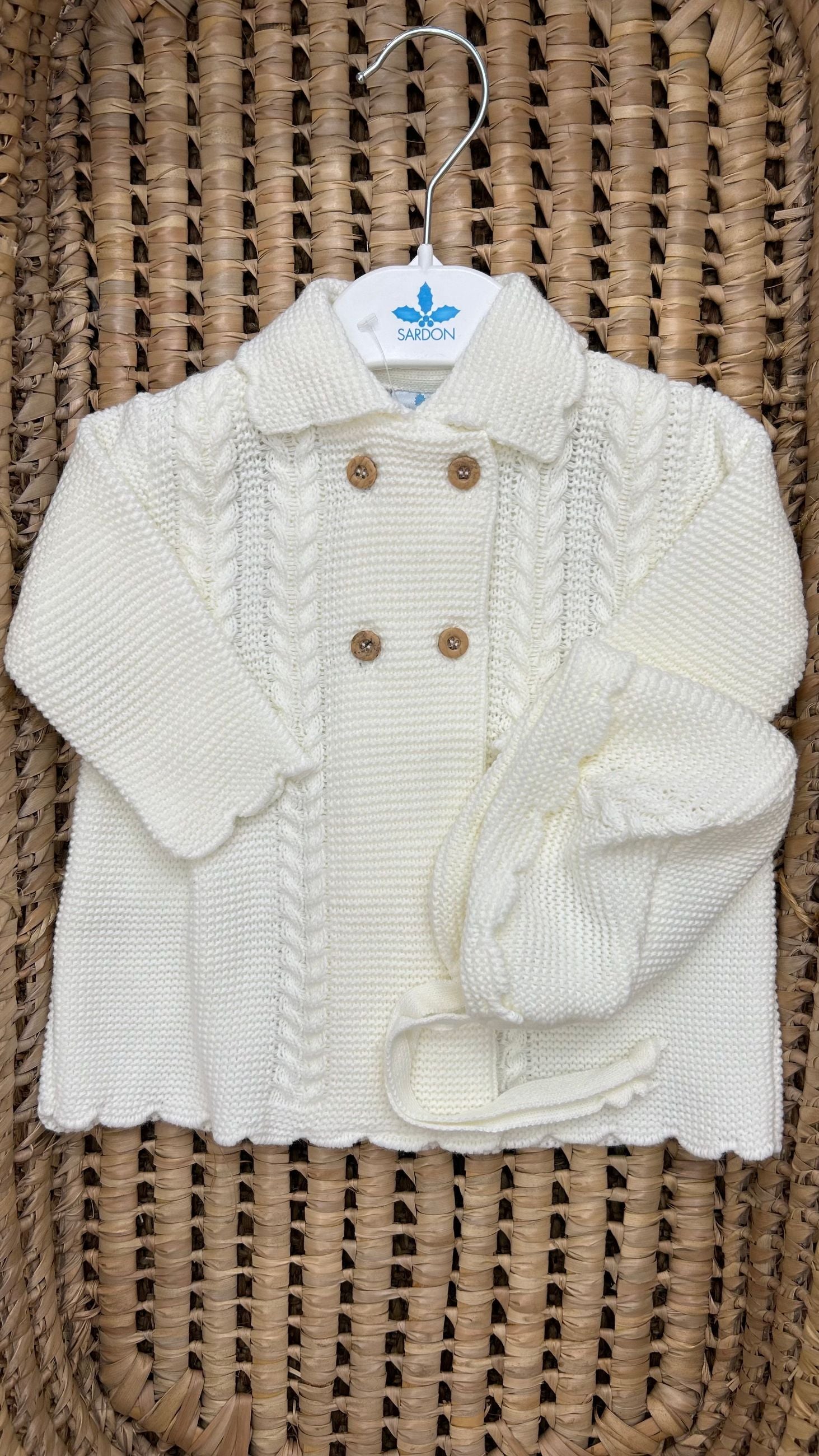 Cappottino bimba doppio petto con cuffia Sardon