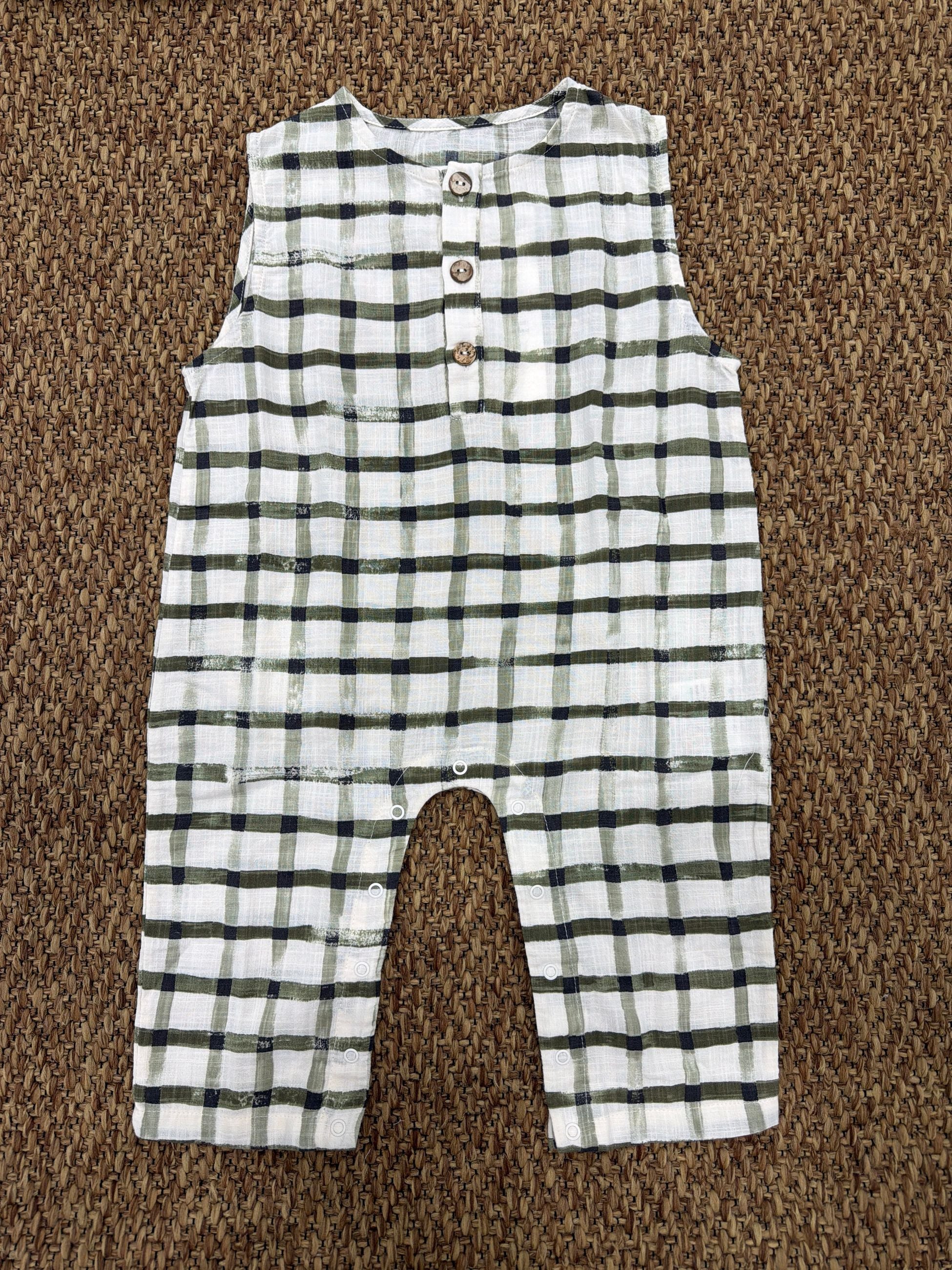 Salopette bambini stampa a quadretti Play Up