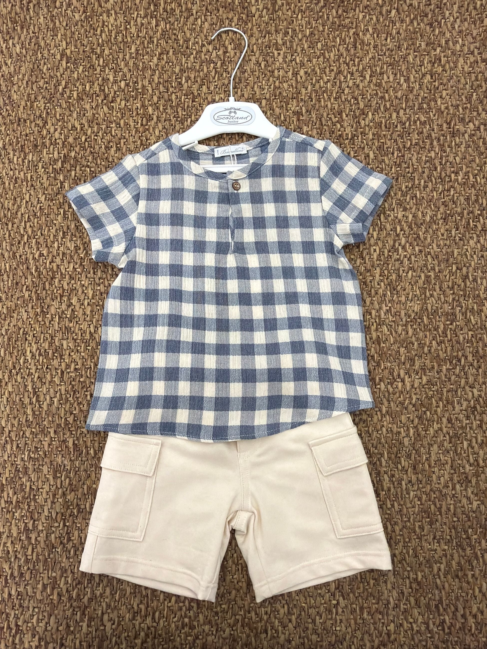 Completo bambino 2pz a quadretti Barcellino