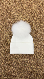 Cappello bimbi liscio con pon pon Enfant Made in Italy