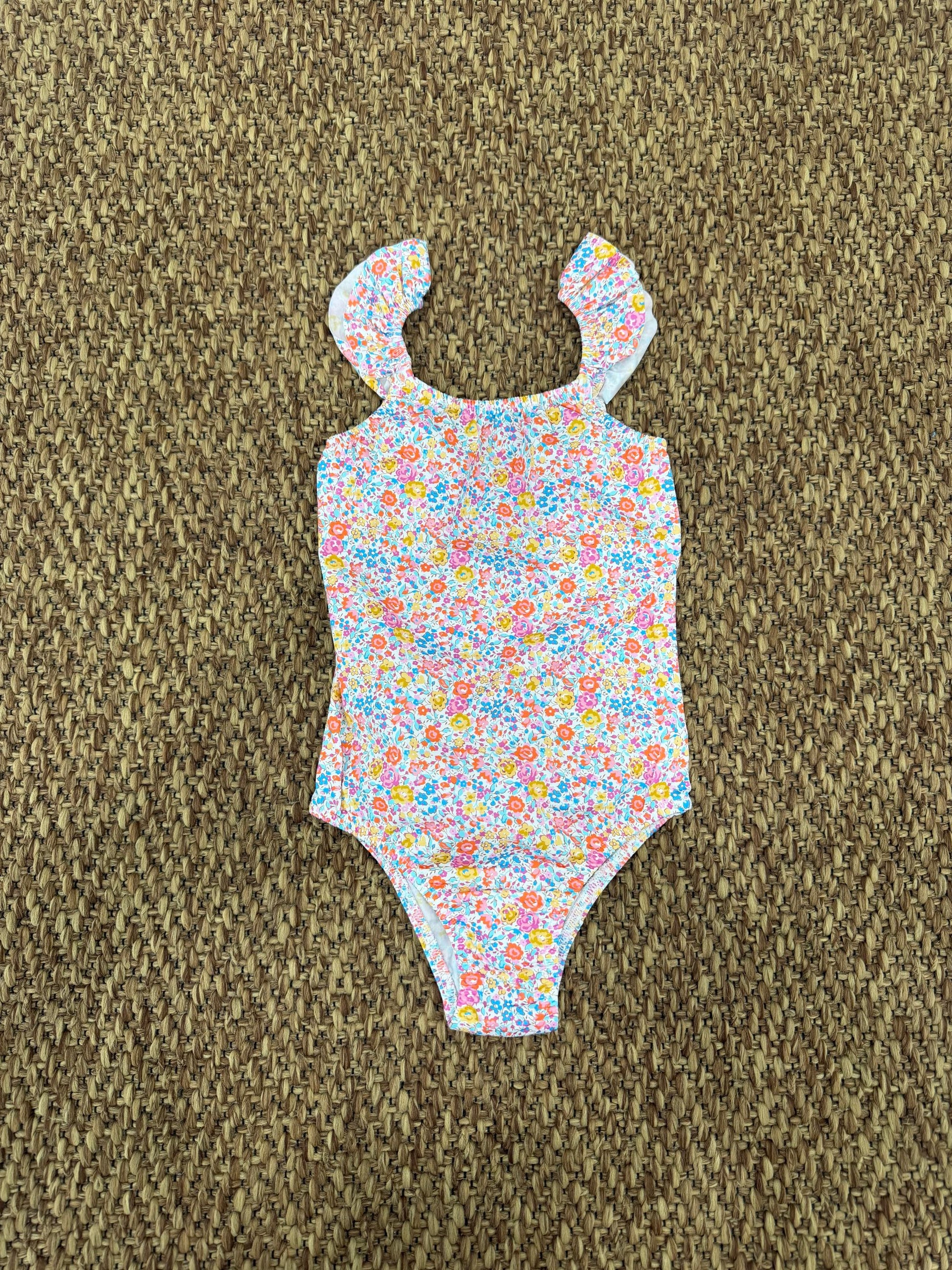 Costume bambina intero a fiori Pesciolino Rosso