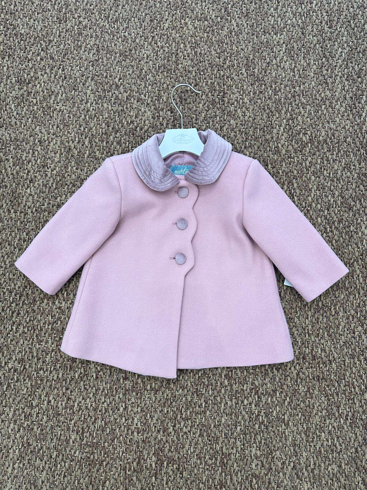 Cappotto bambina con collo in velluto Marta y Paula