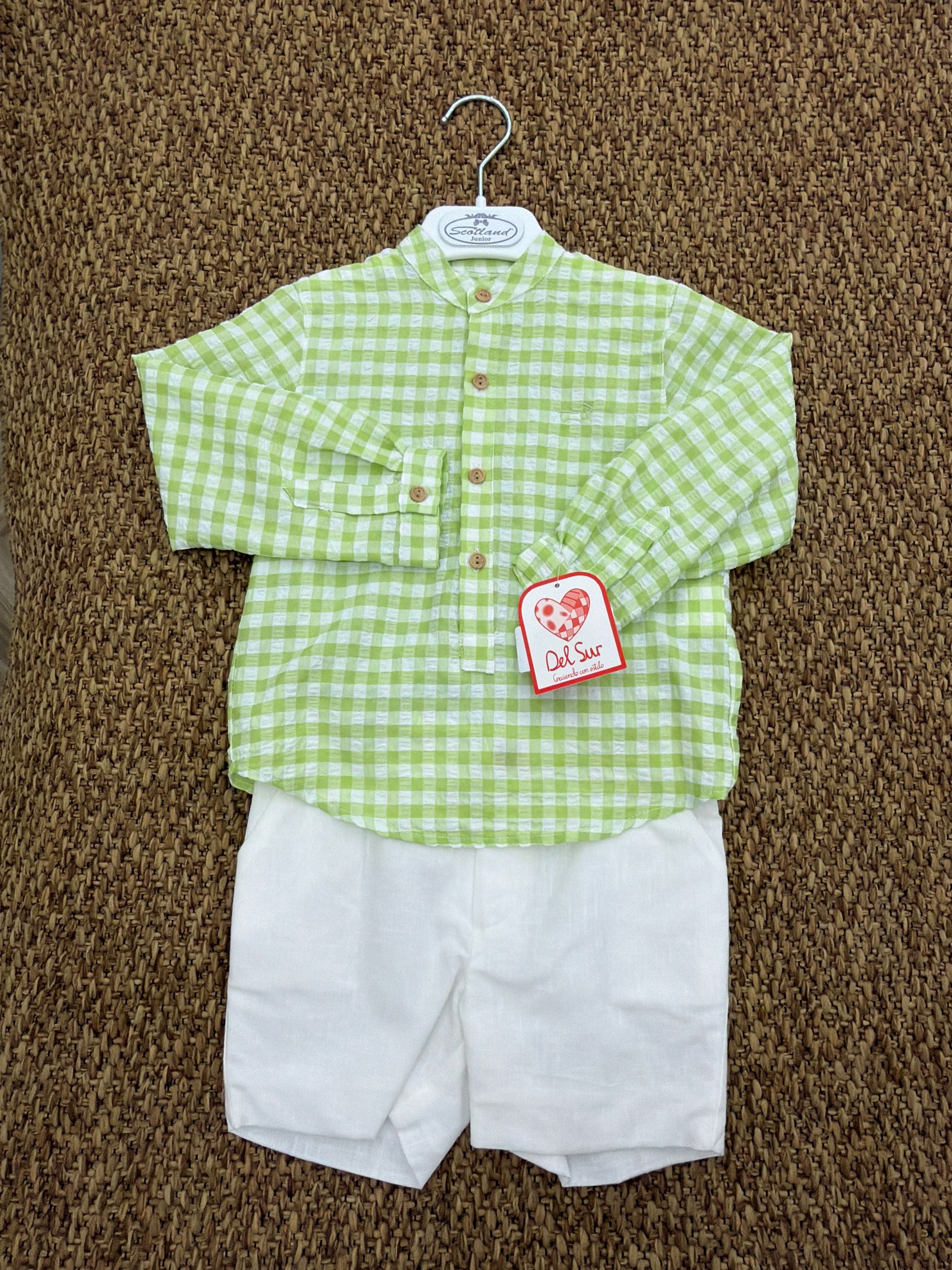 Completo bambino 2pz camicia a quadretti Del Sur
