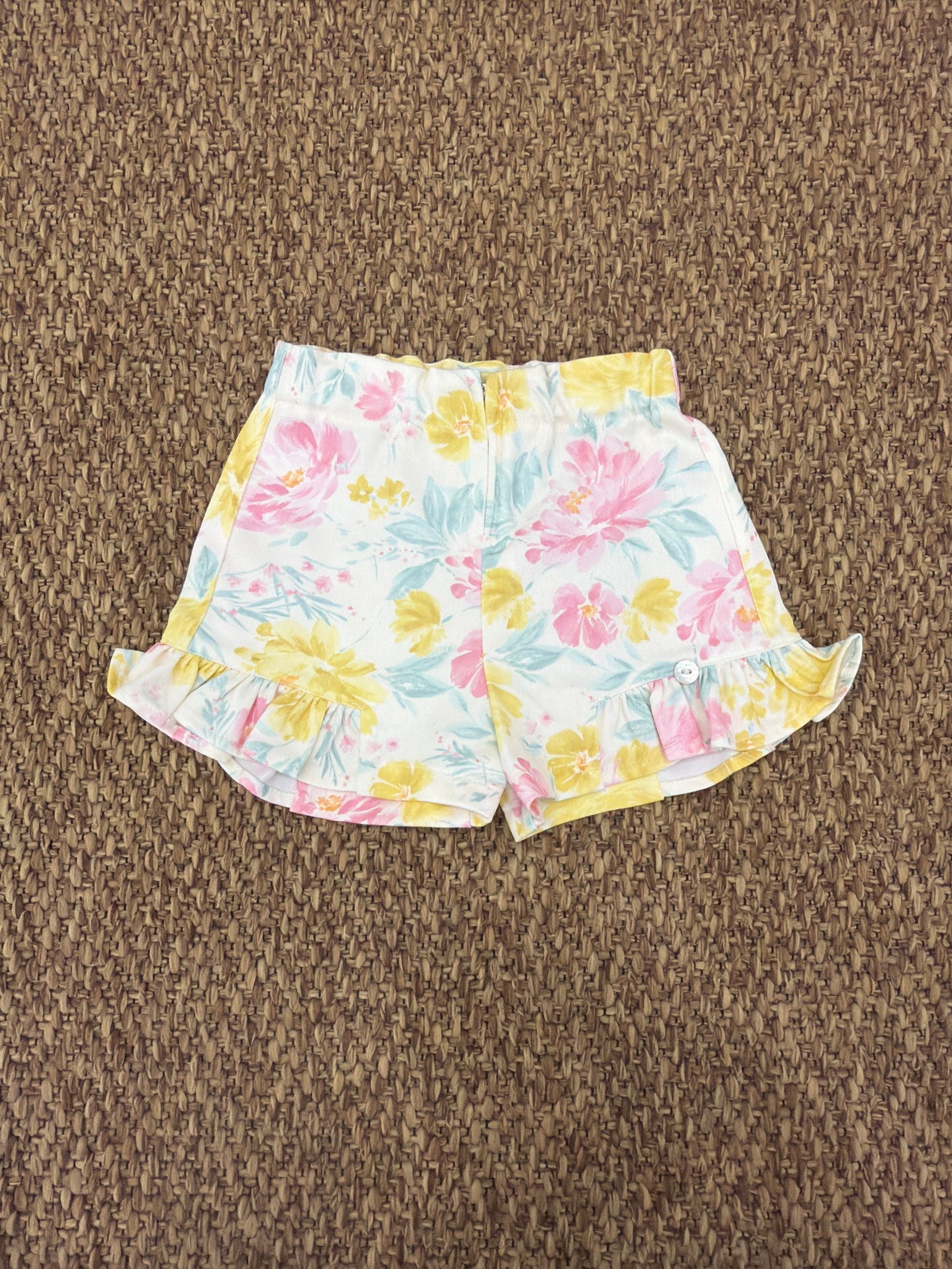 Short bambina a fiori con volant Wedoble