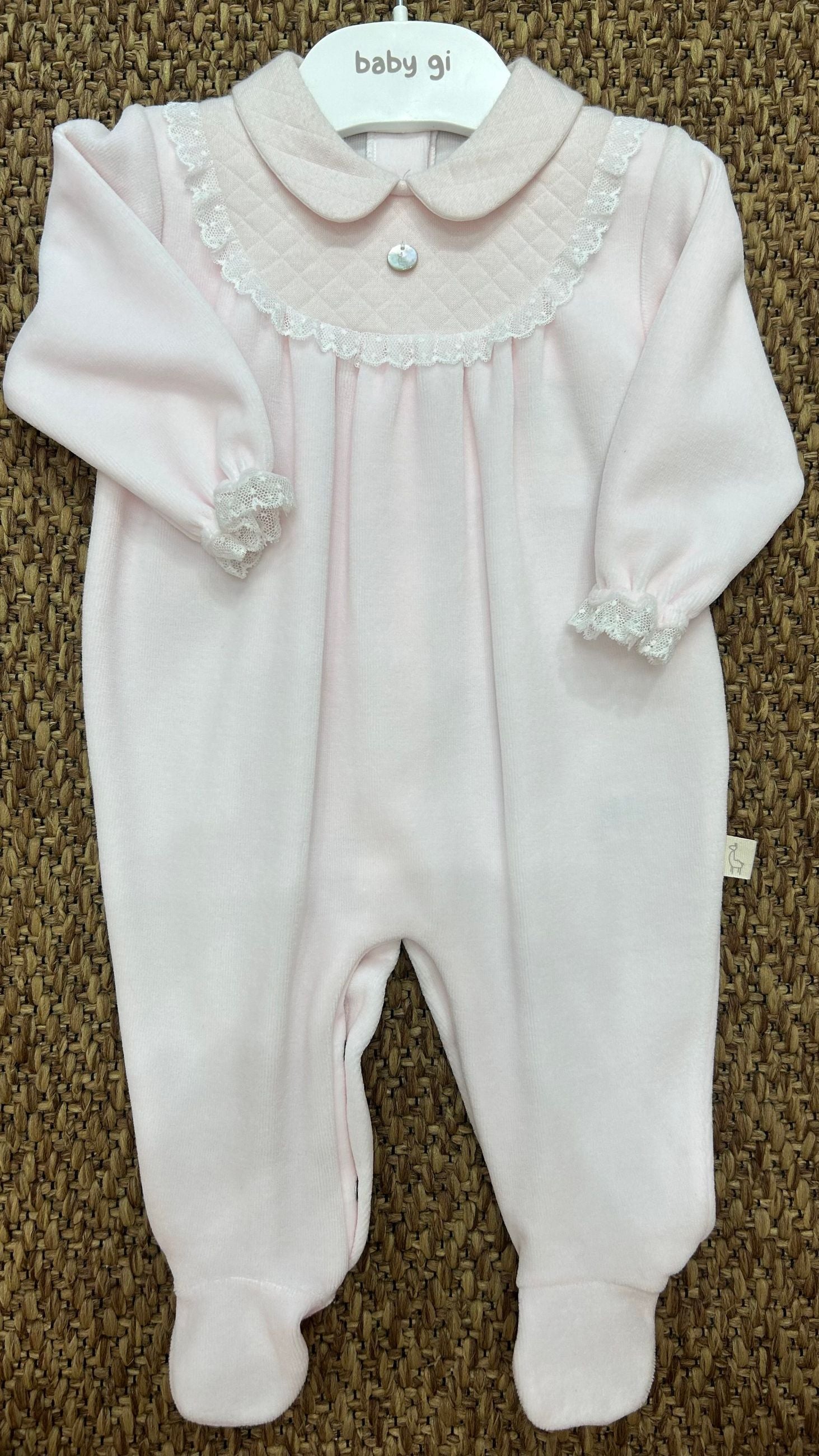 Tutina in ciniglia con merletto Baby Gi