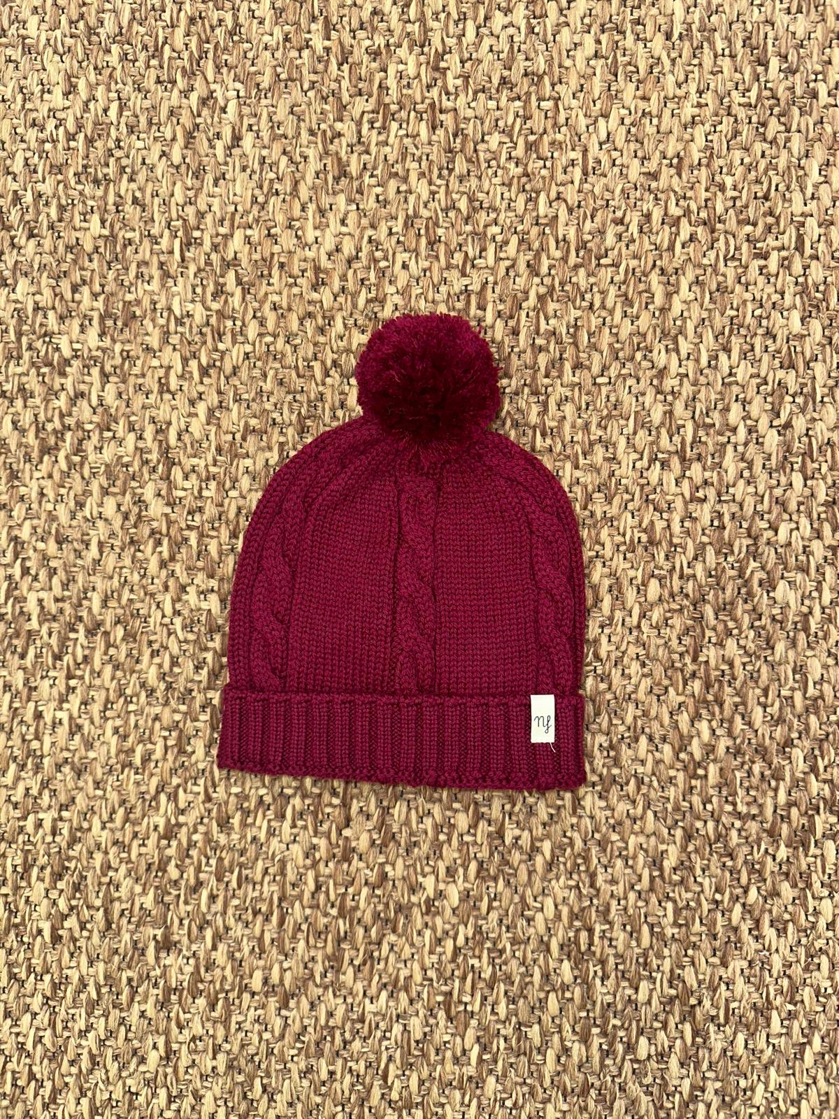 Cappello bambini a trecce con pon pon Nannafrufru