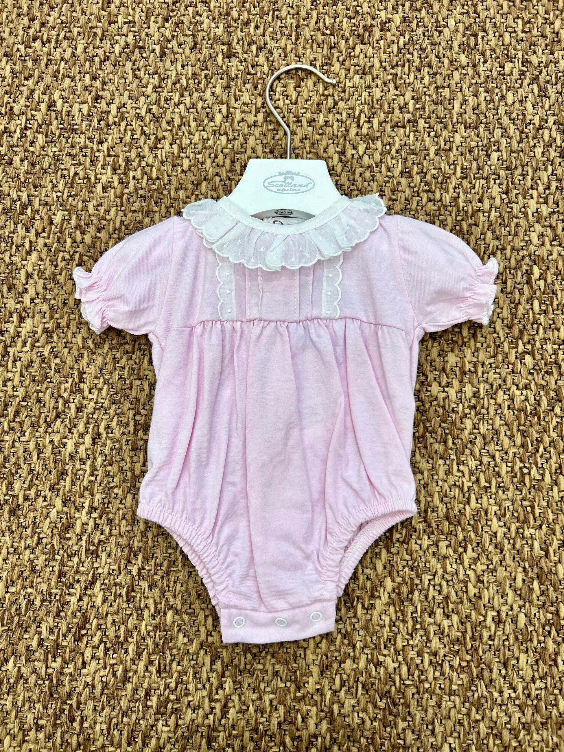 Pagliaccetto neonata collo volant Sardon