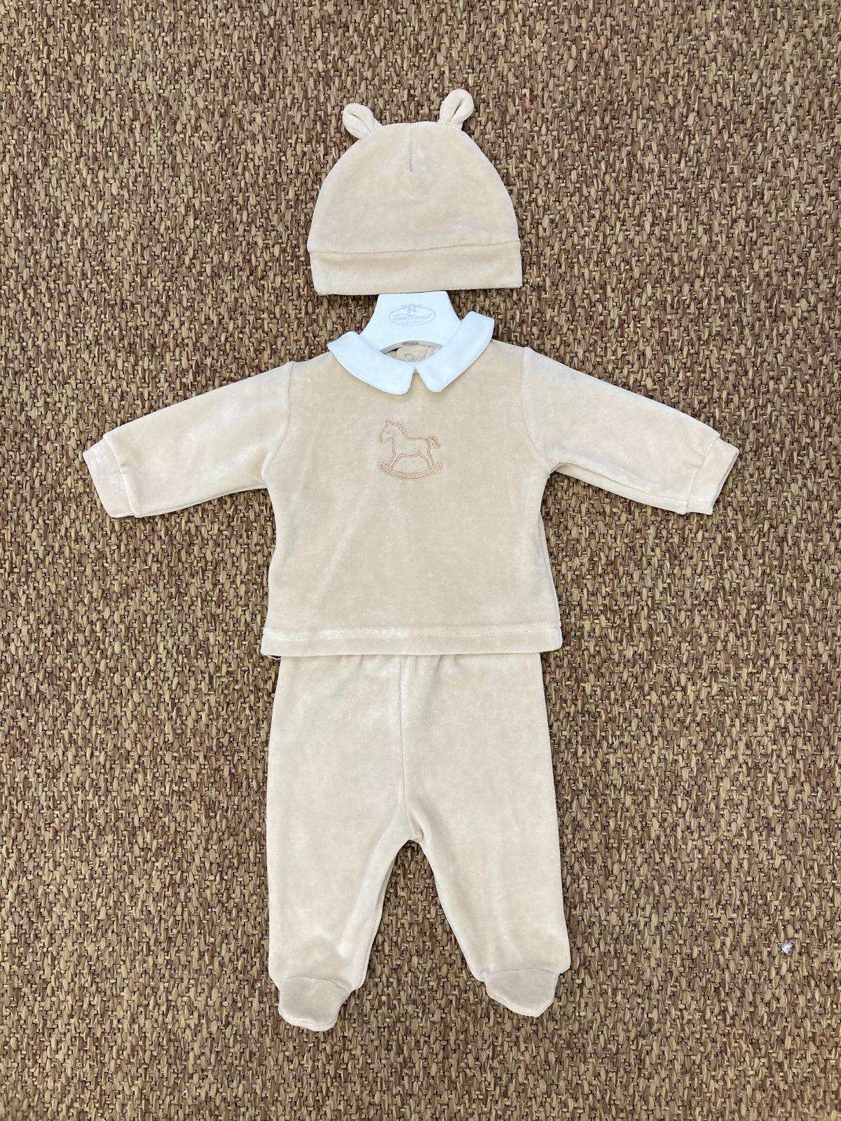 Completo neonati 2pz cavalluccio a dondolo con cappellino Baby Vip