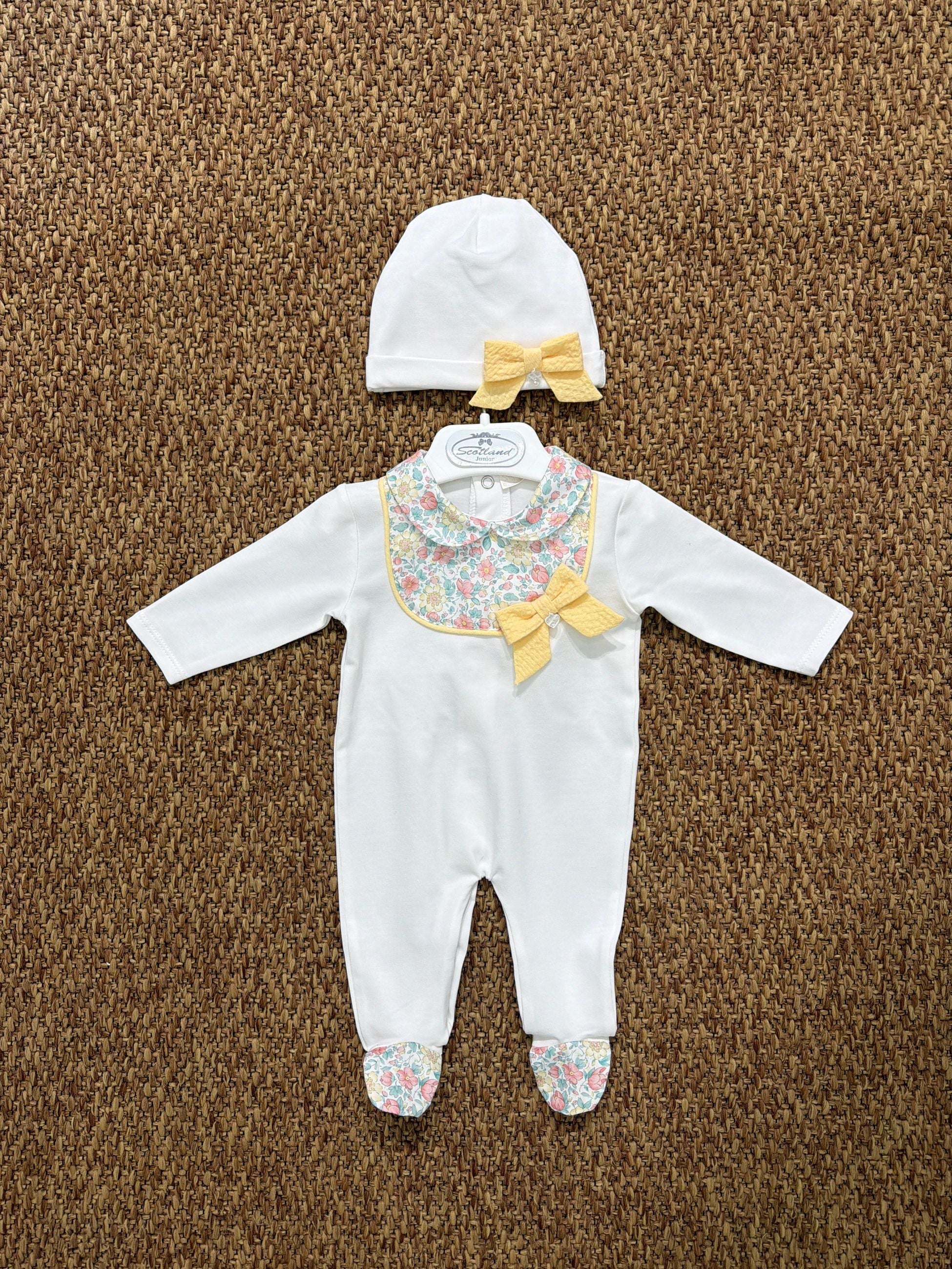 Tutina neonata con cappellino fiori Ninnaoh