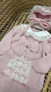 Completo neonata 2pz merletto Bebè di Almy