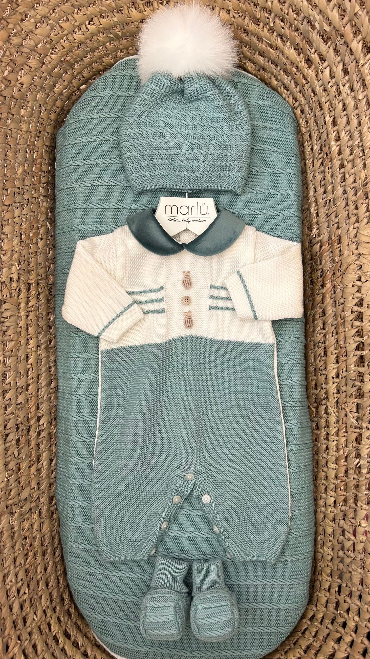Set nascita neonato tutina bicolore Marlù