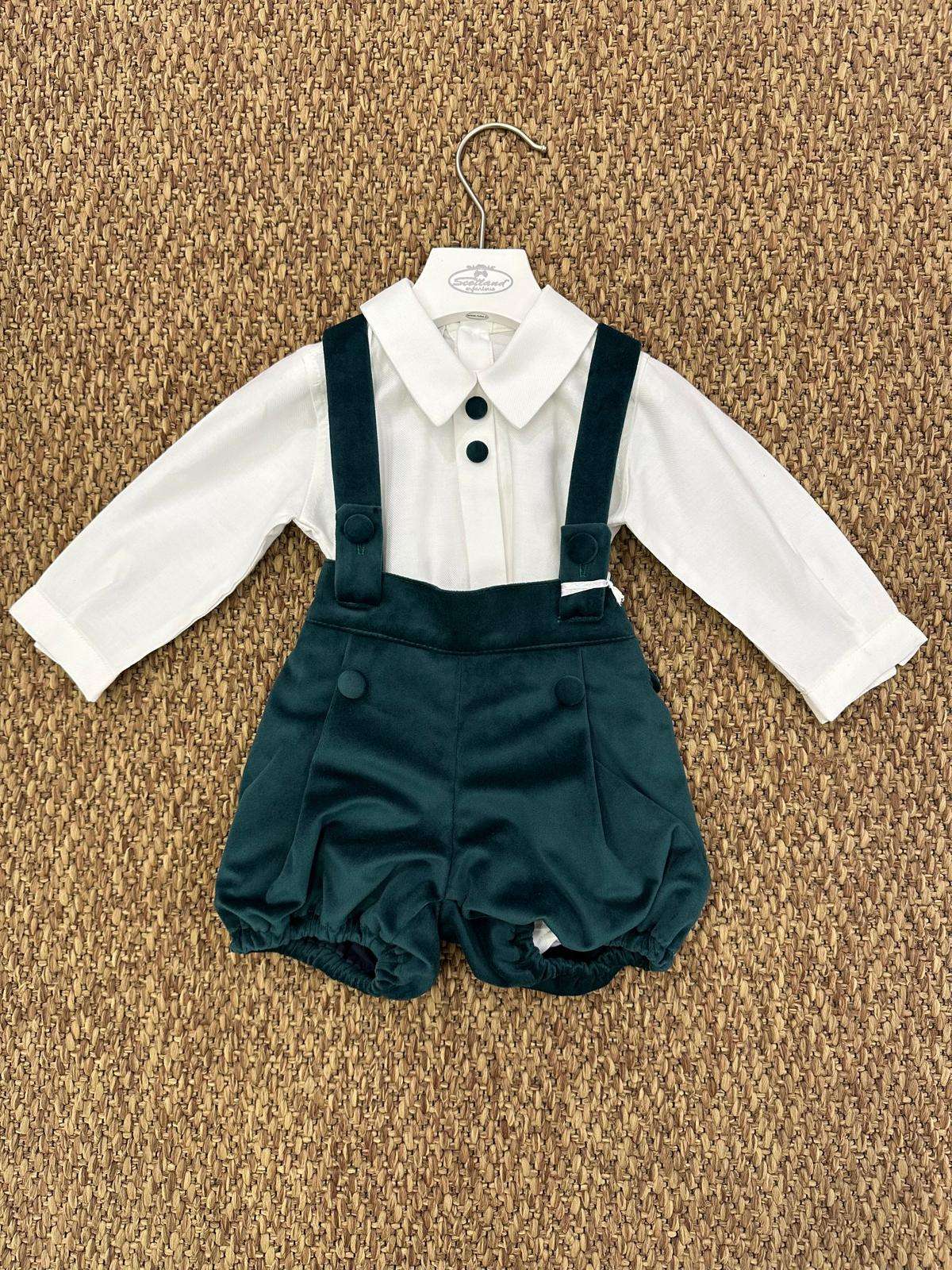 Completo bambino 2pz salopette in ciniglia Les Joies
